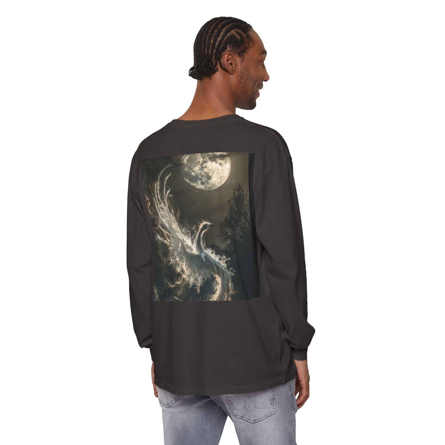 Camiseta de manga larga mística | Diseño de Mago Celestial y Fénix