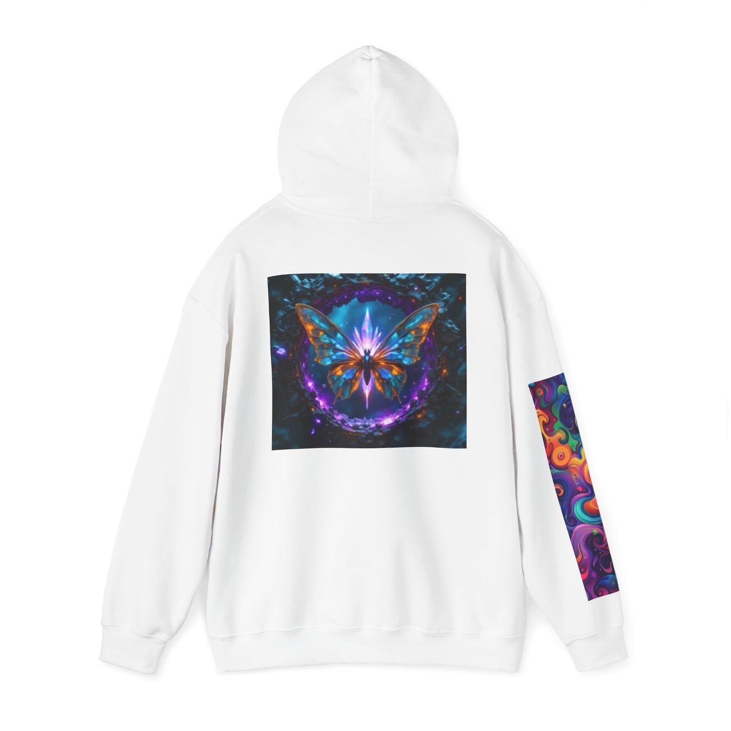 Sudadera con capucha y estampado de mariposas de colores | Sudadera unisex de mezcla pesada™