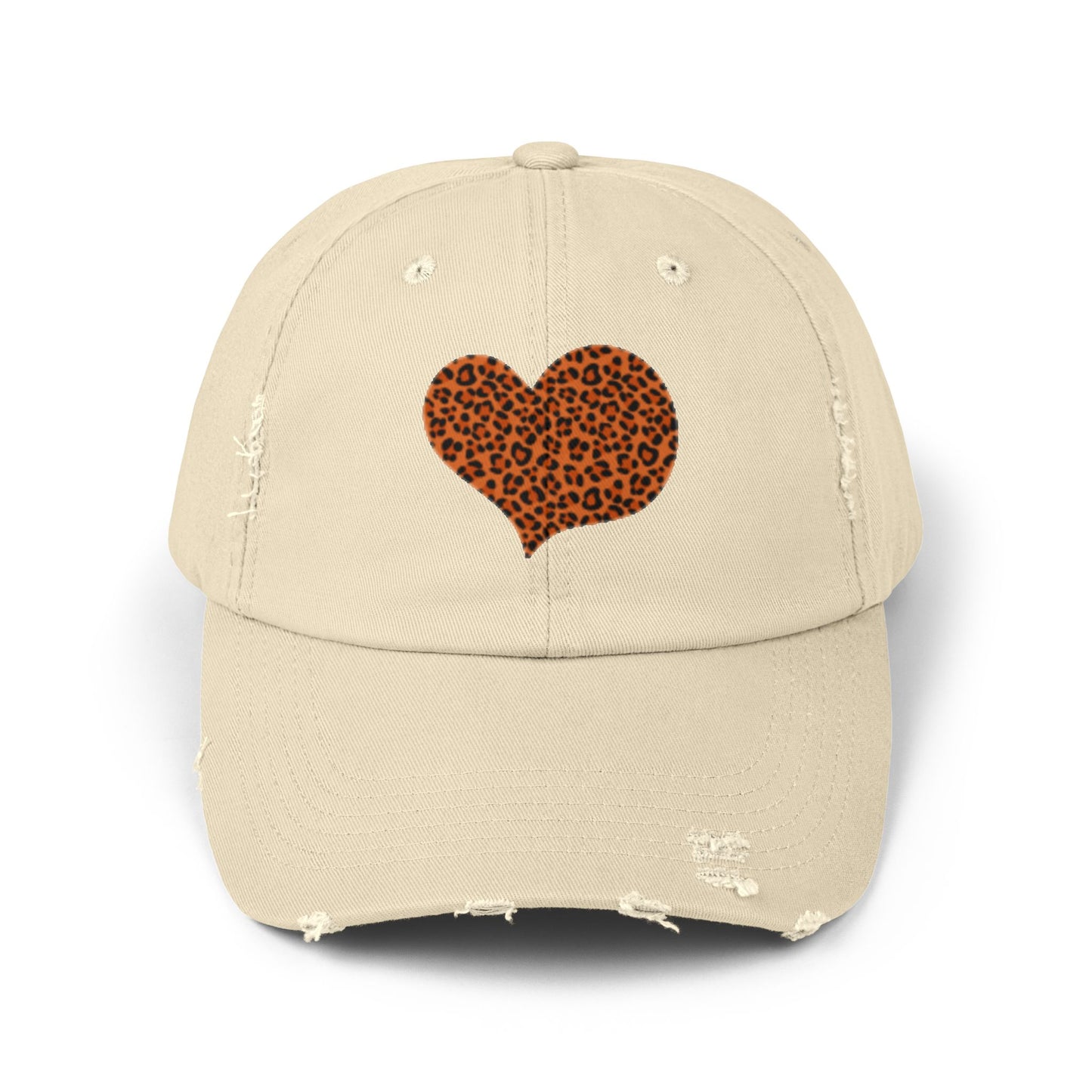 Gorra unisex con estampado de leopardo y corazón: un accesorio informal de moda para cualquier ocasión.