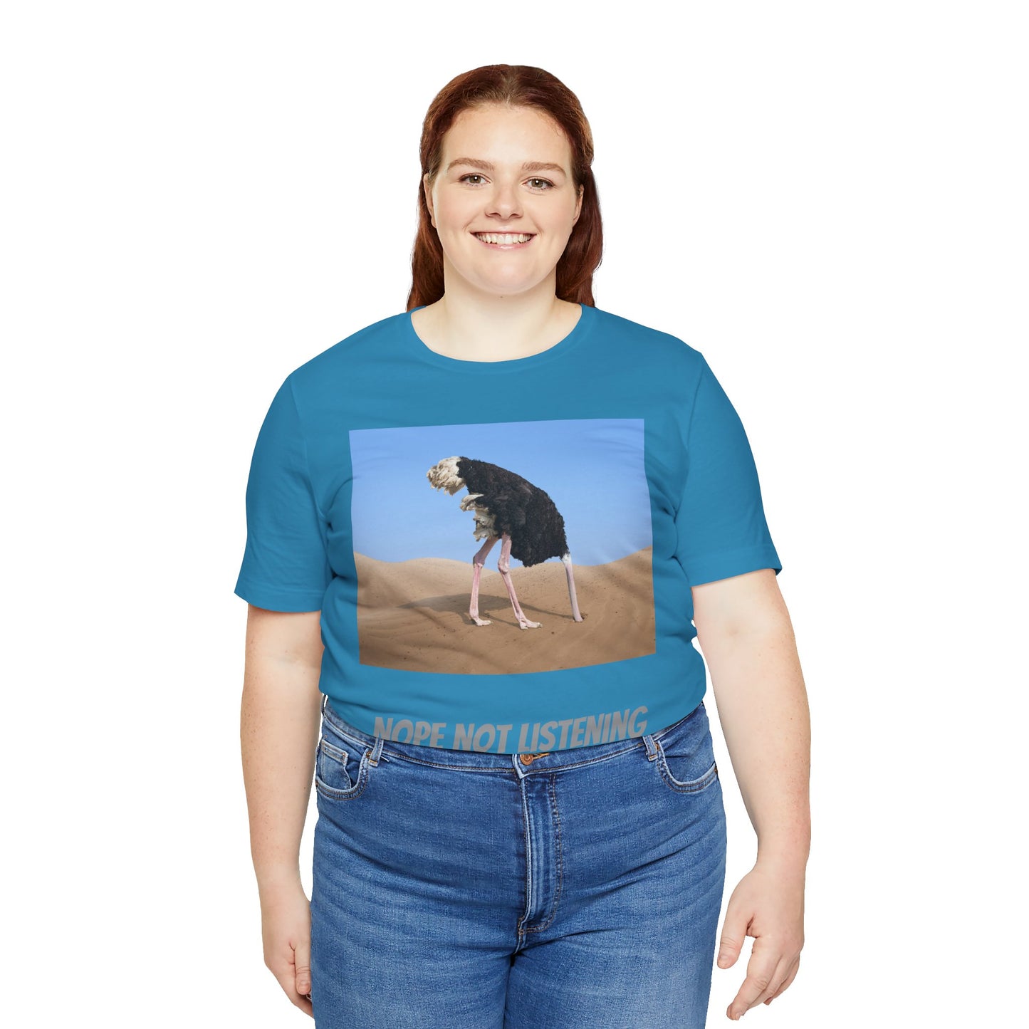 Camiseta avestruz no, no escucho