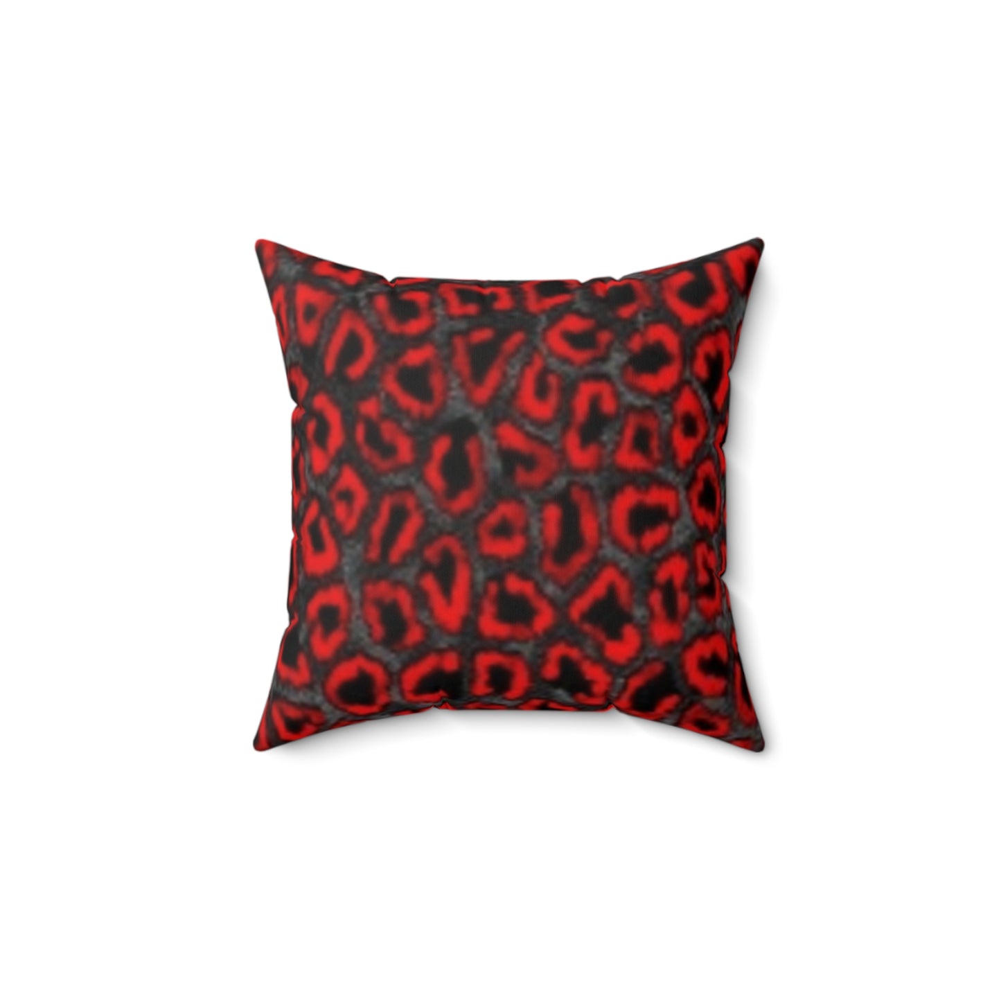Cojín con estampado de leopardo rojo intenso: un detalle decorativo moderno para el hogar