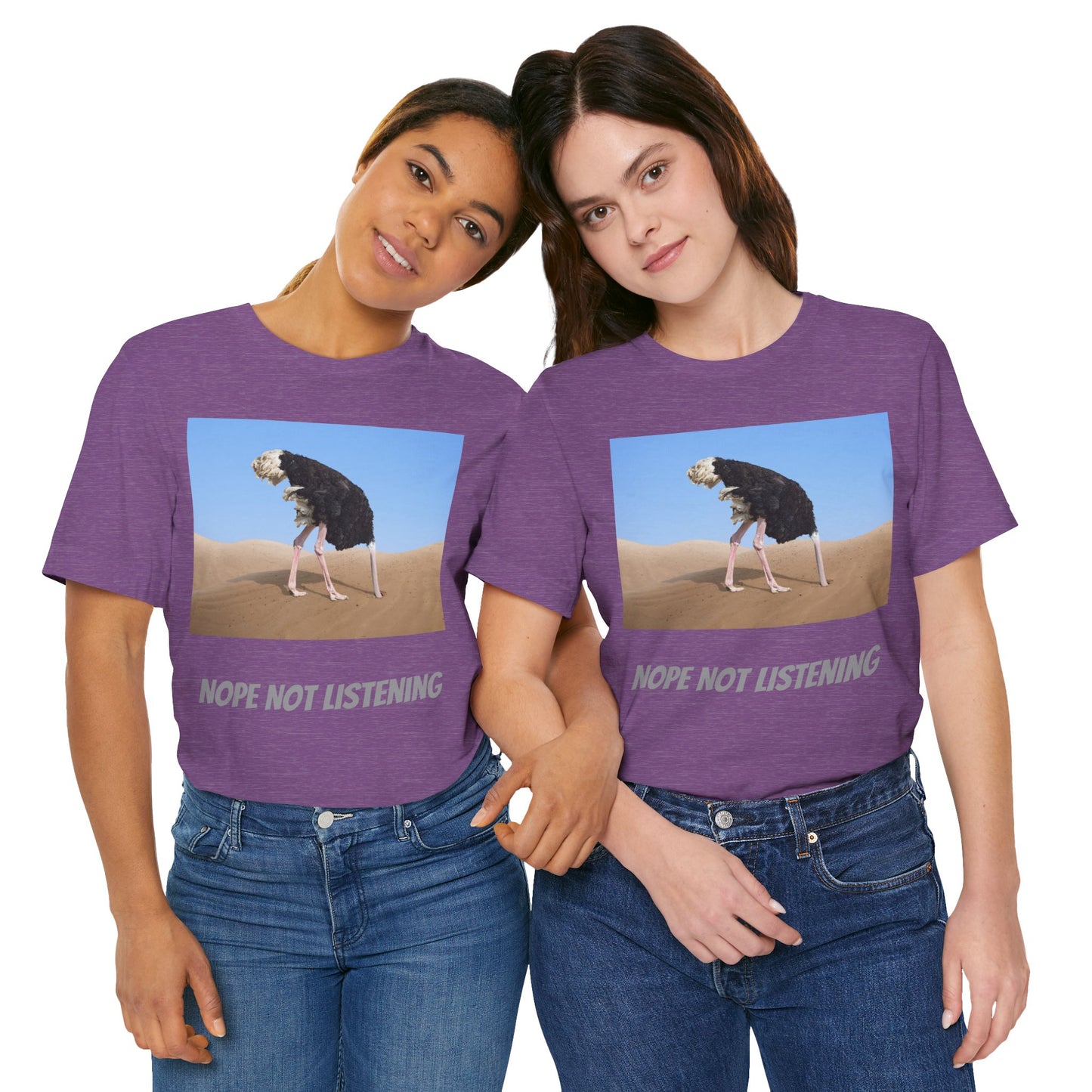 Camiseta avestruz no, no escucho