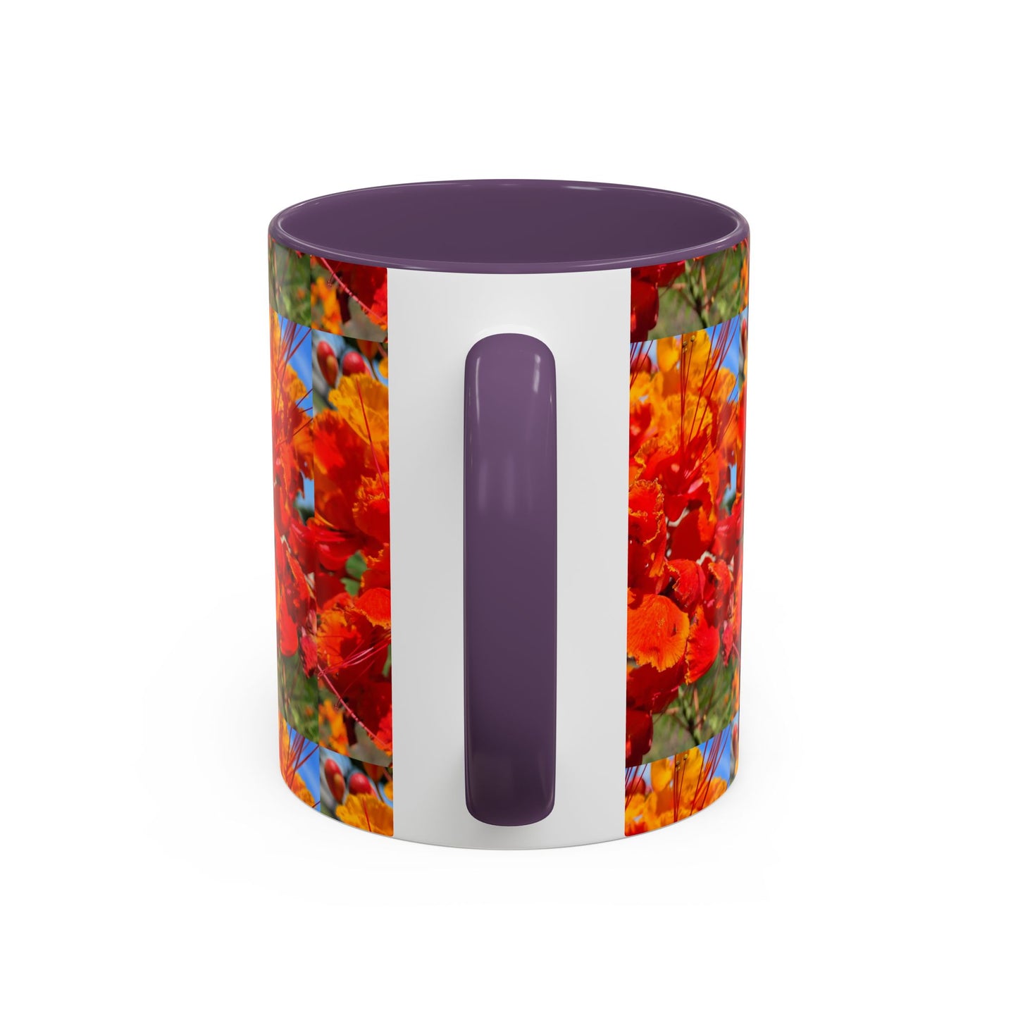 Orange Flowers Accent Coffee Mug 11 oz Great for Coffee Tea Milk Water Juice Ice Cream Soup