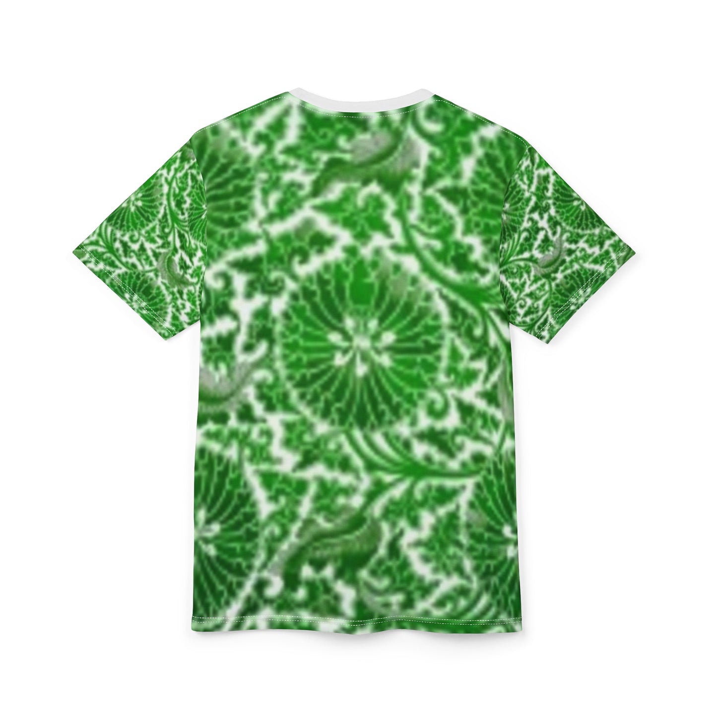 Camiseta unisex con estampado floral verde vibrante, con corte y costura: camiseta con estampado único para amantes de la naturaleza