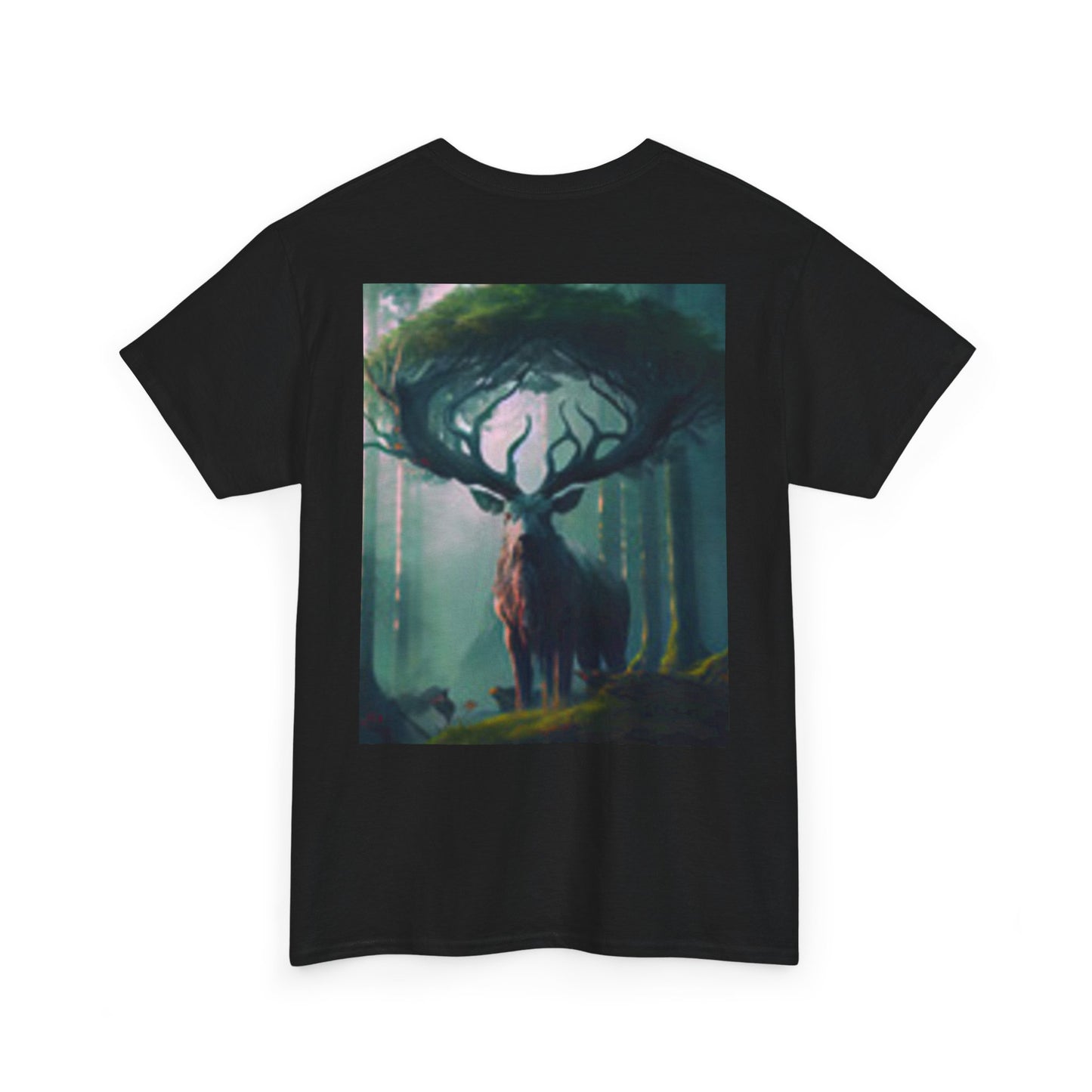 Camiseta unisex de algodón grueso con diseño de ciervos en el bosque