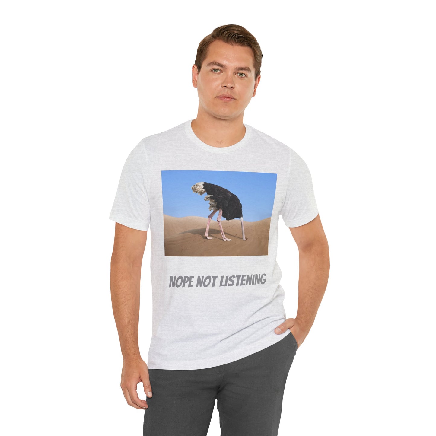 Camiseta avestruz no, no escucho
