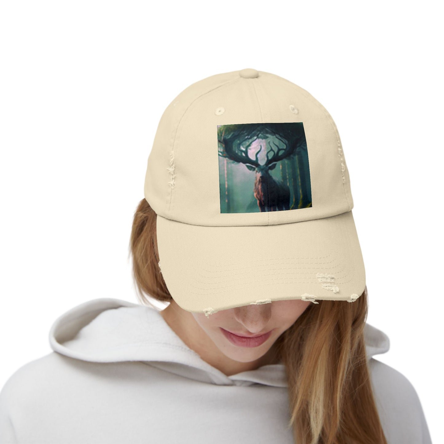 Bosque de ciervos con gorra en dificultades