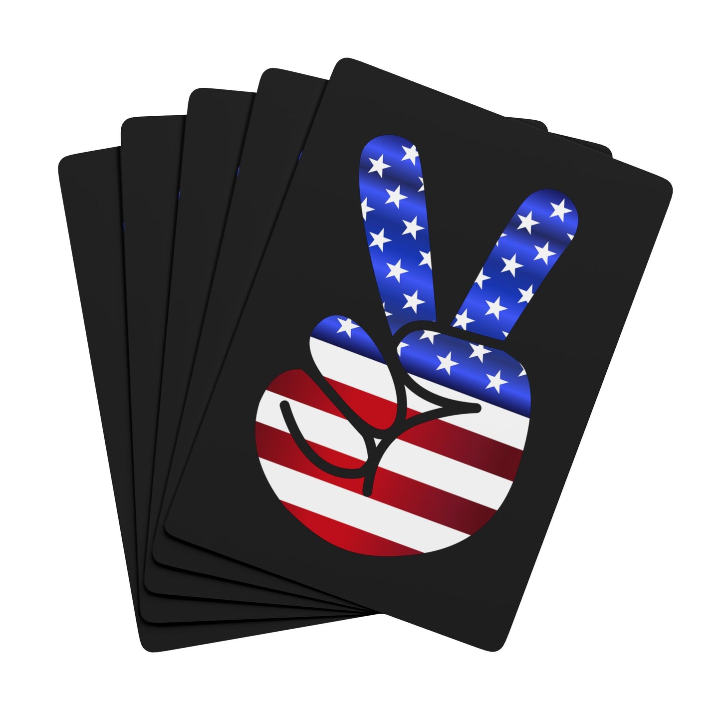 Cartas de póker personalizadas con el símbolo de la paz, rojo, blanco y azul