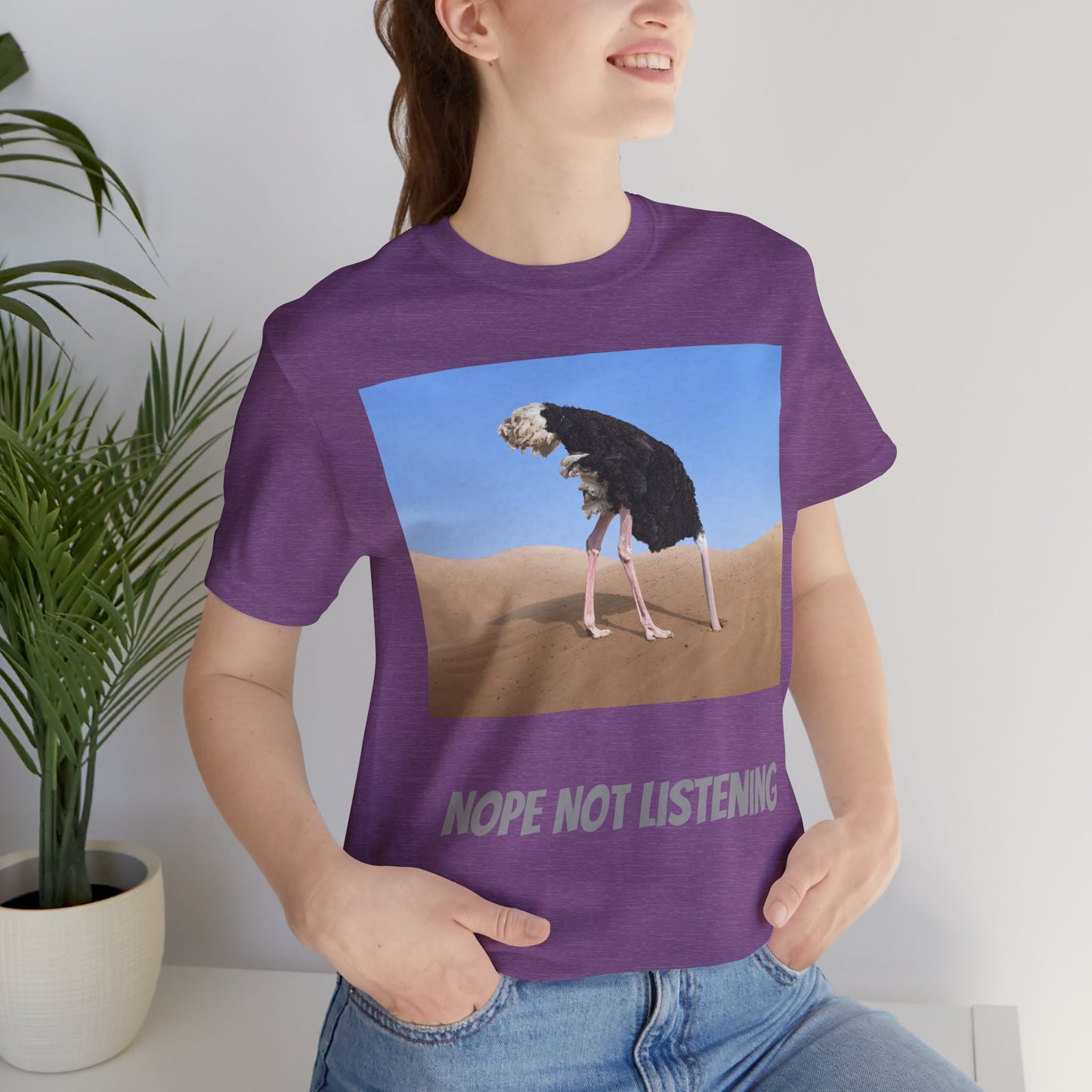 Camiseta avestruz no, no escucho