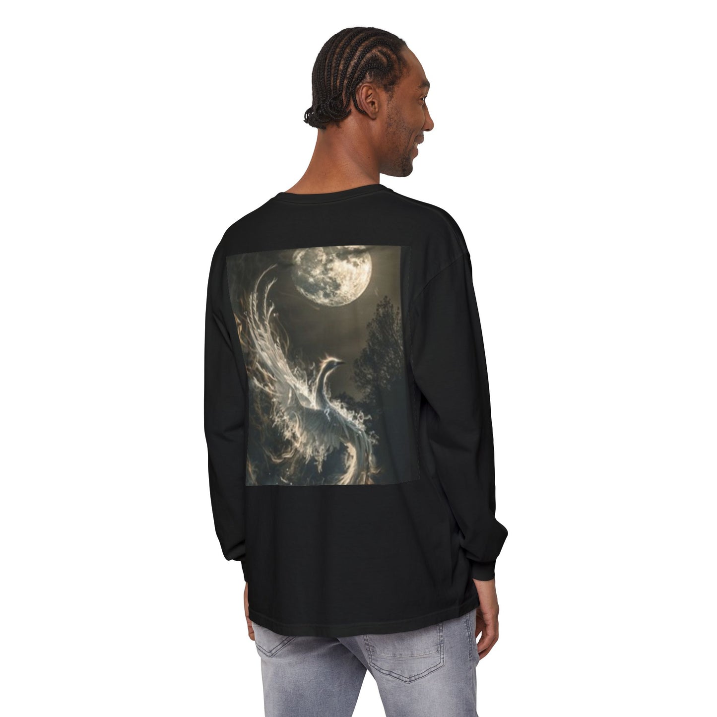 Camiseta de manga larga mística | Diseño de Mago Celestial y Fénix