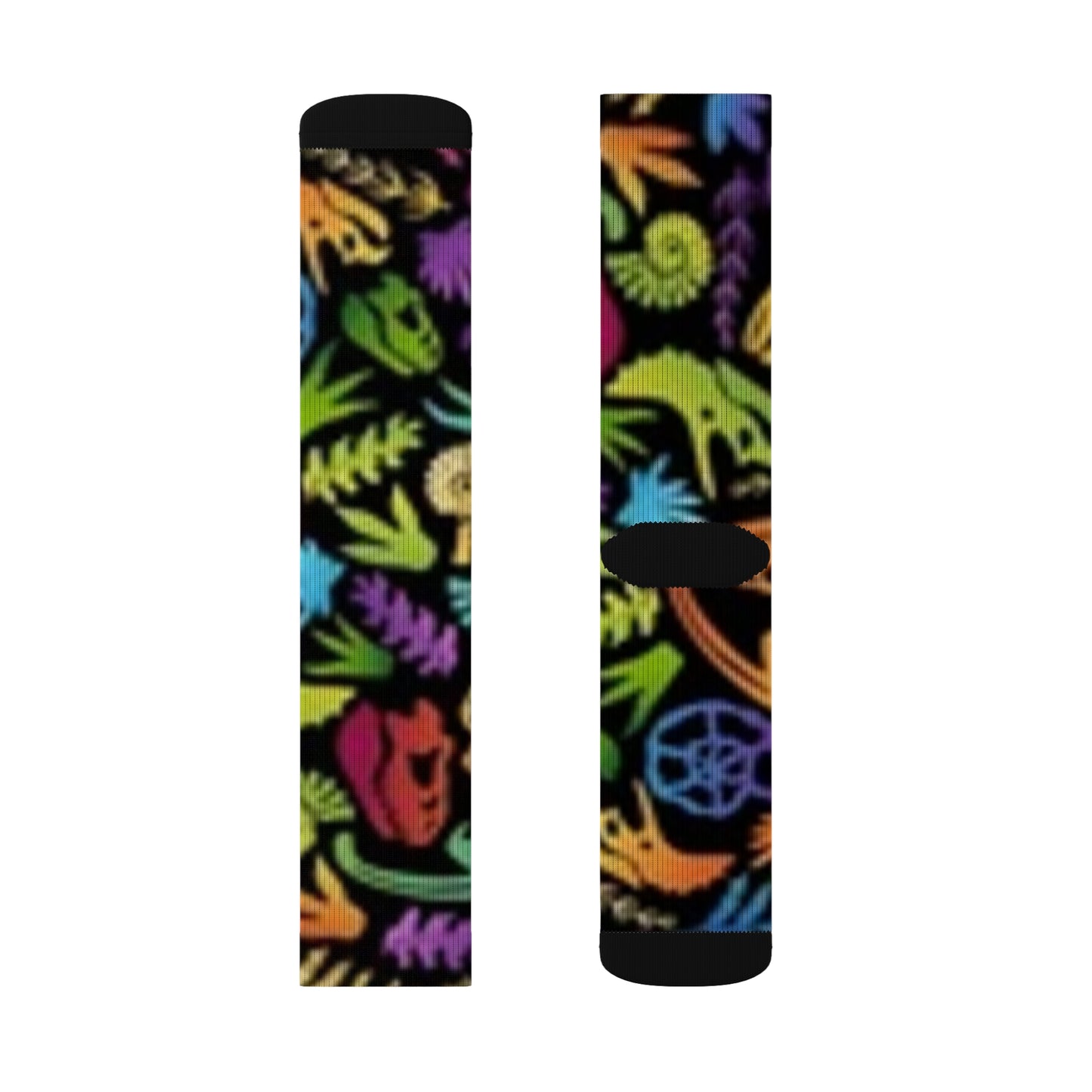 Colorful Nature-Dinosaur/ Vibrant Patterned Socks for Gifts, Homewear, Eco-Friendly, Fashion, Holiday Apparel