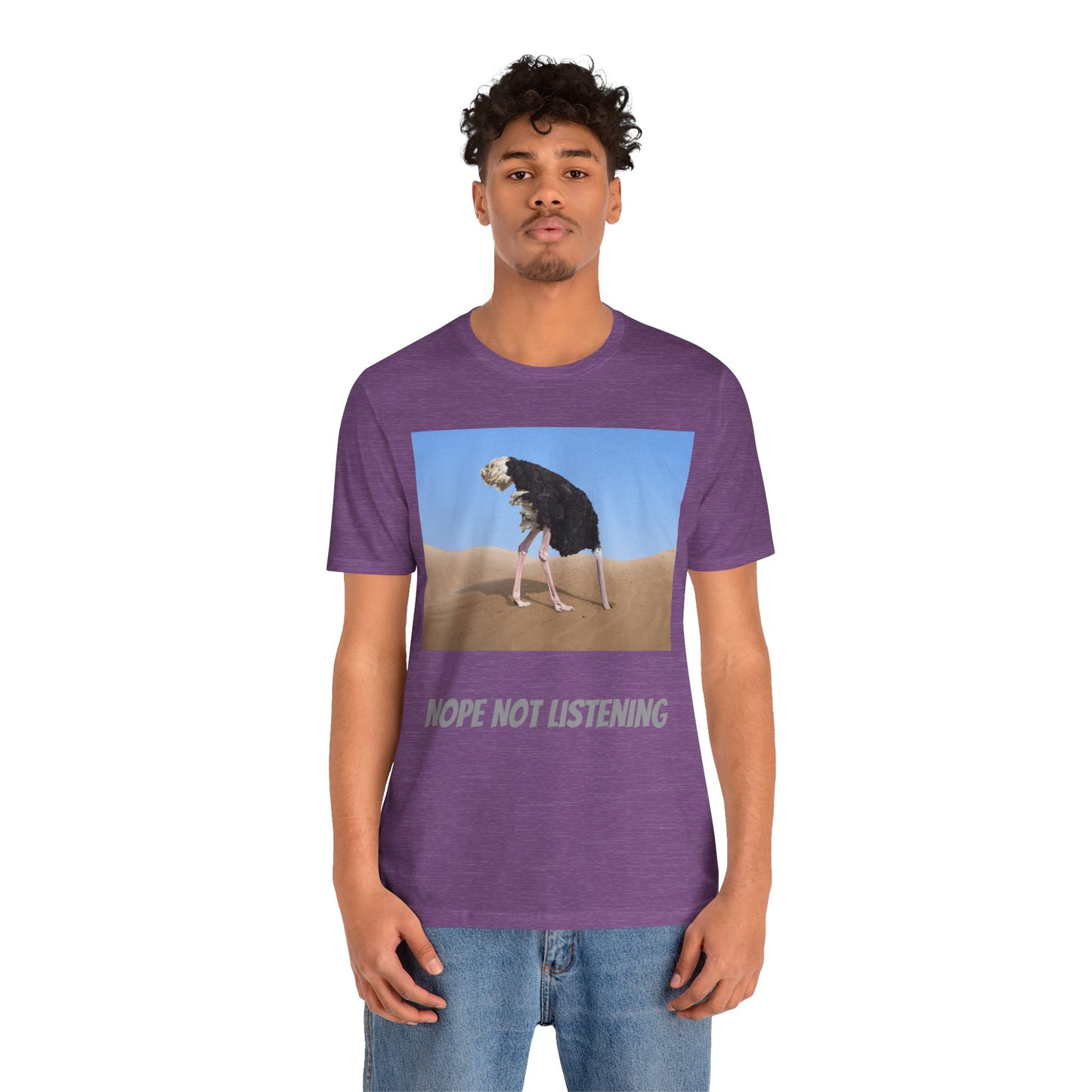 Camiseta avestruz no, no escucho
