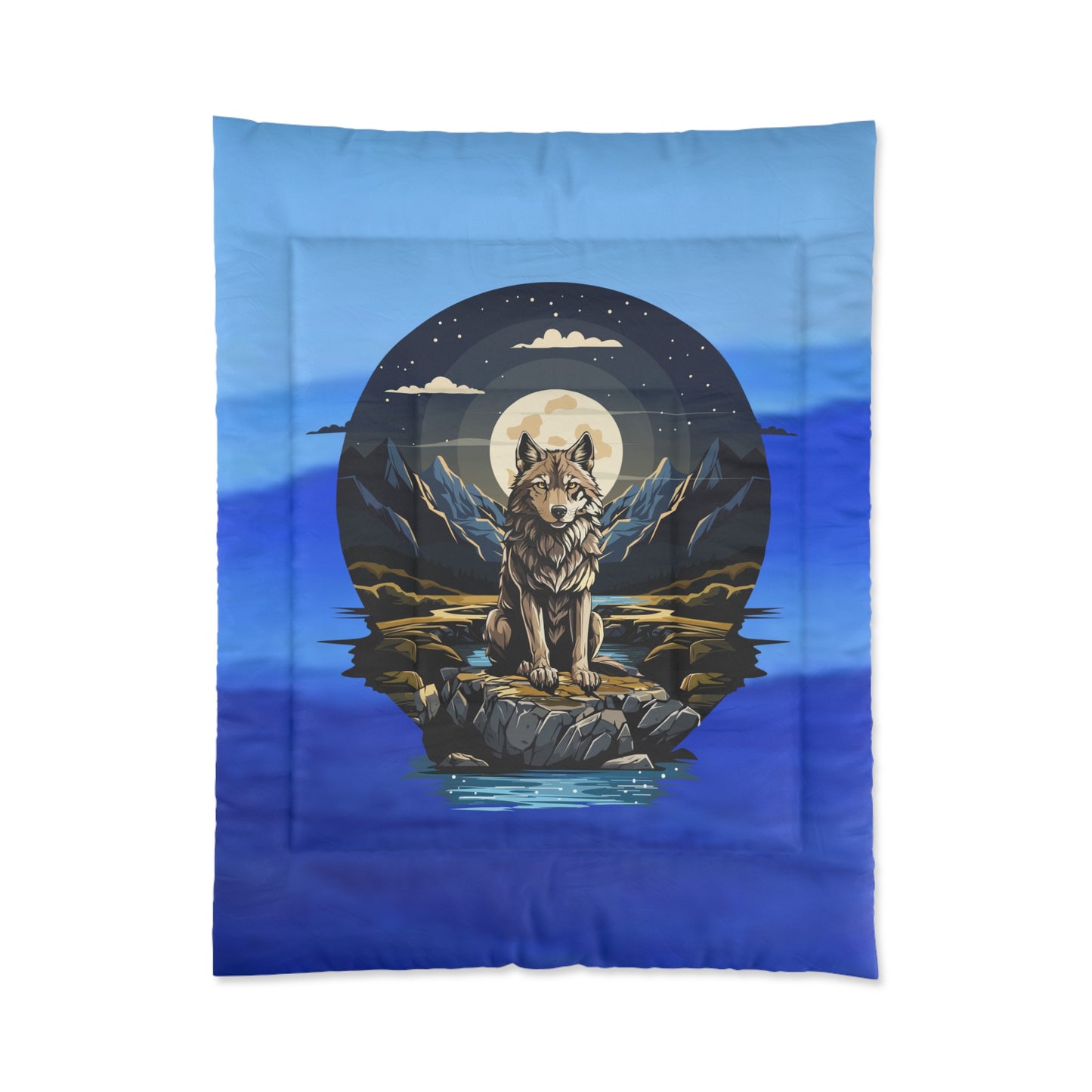 Edredón Majestic Wolf: ropa de cama acogedora y natural para amantes de la naturaleza