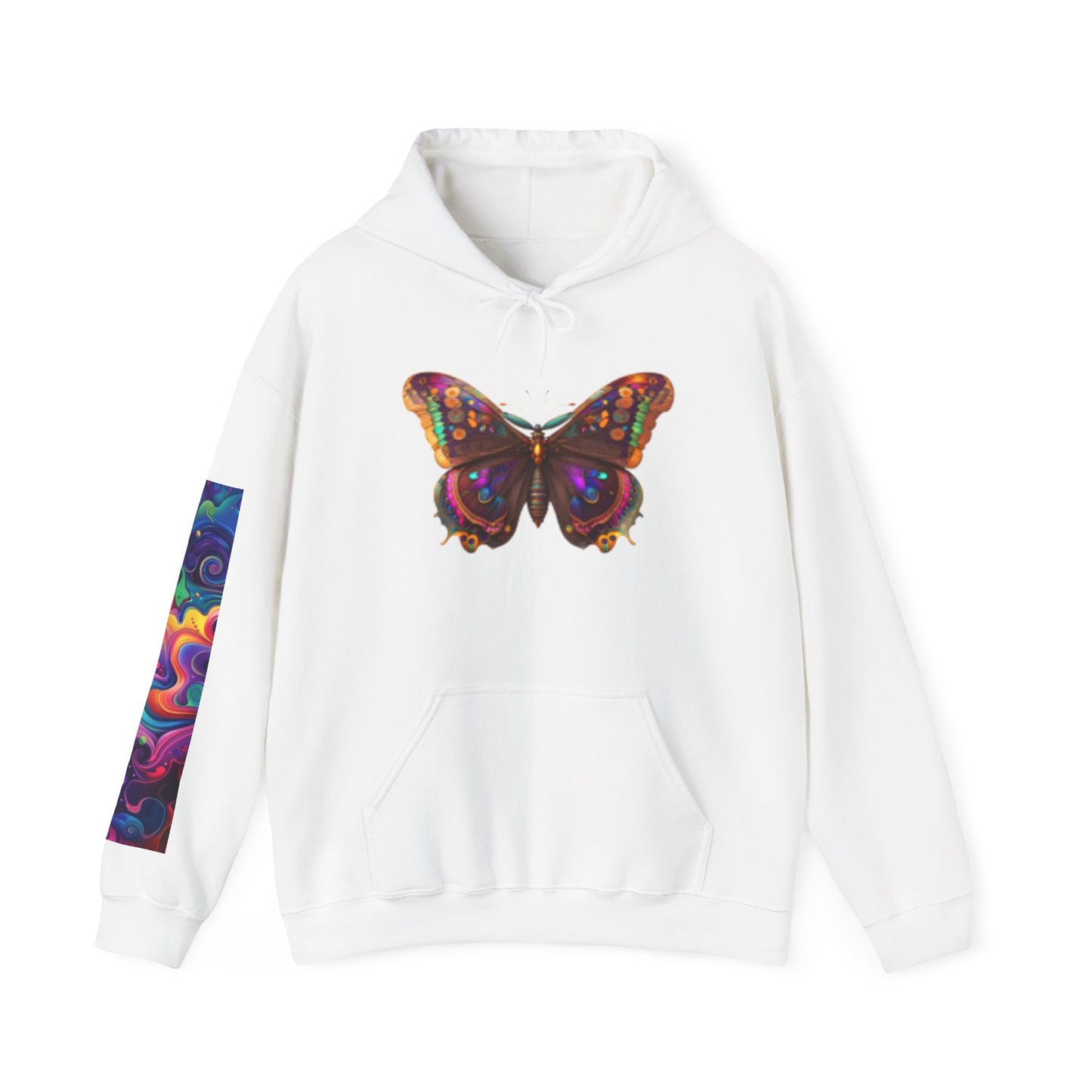 Sudadera con capucha y estampado de mariposas de colores | Sudadera unisex de mezcla pesada™