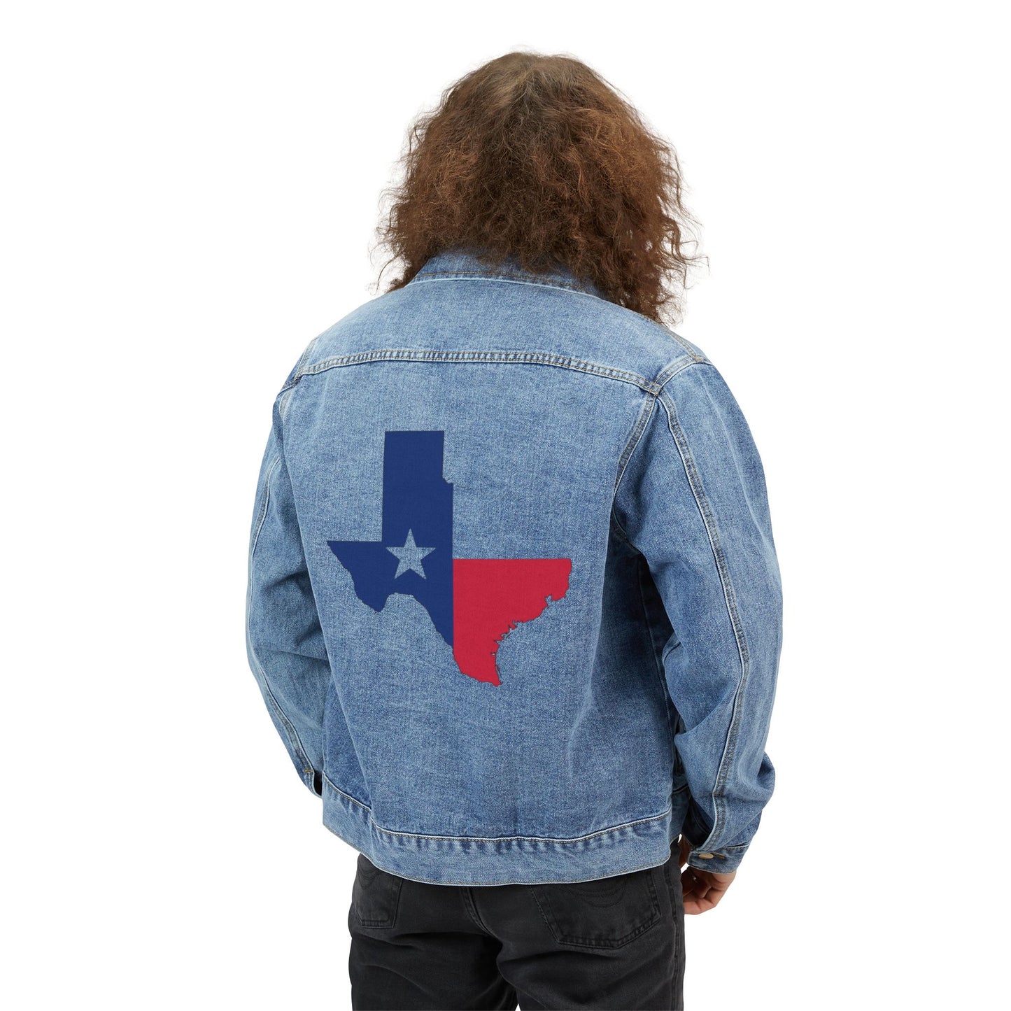 Chaqueta vaquera texana para hombre: ropa informal elegante con diseño del estado de Texas