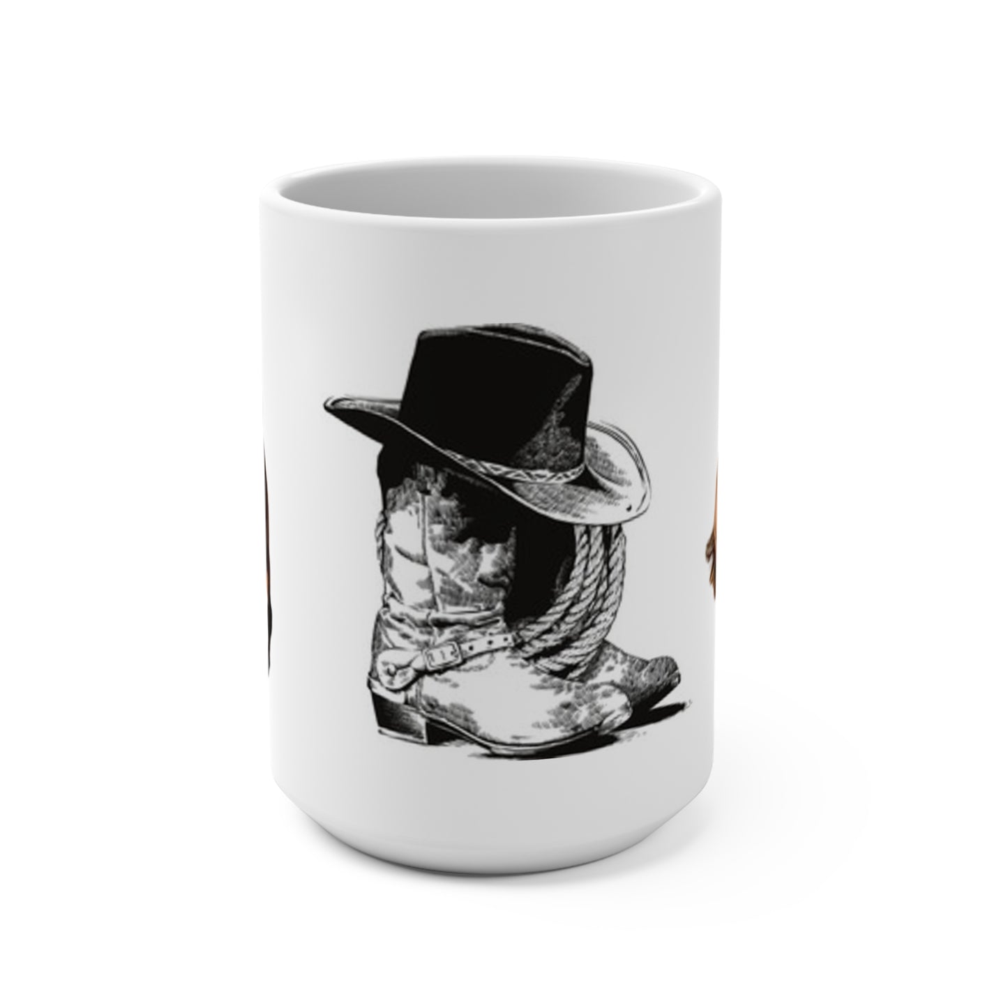 Taza de 15 oz con temática vaquera: temática del oeste para amantes de los animales