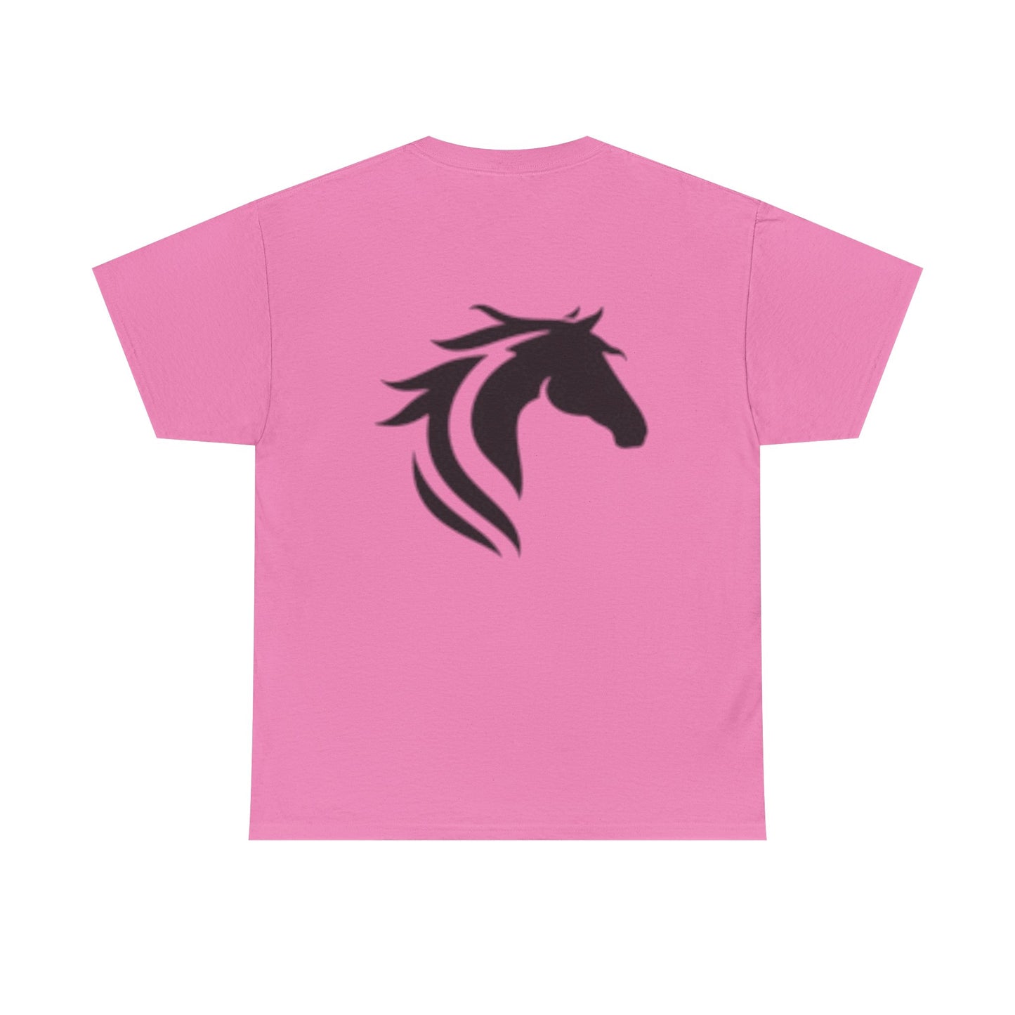 Camiseta unisex de algodón grueso con caballos al galope: ideal para amantes de la equitación.