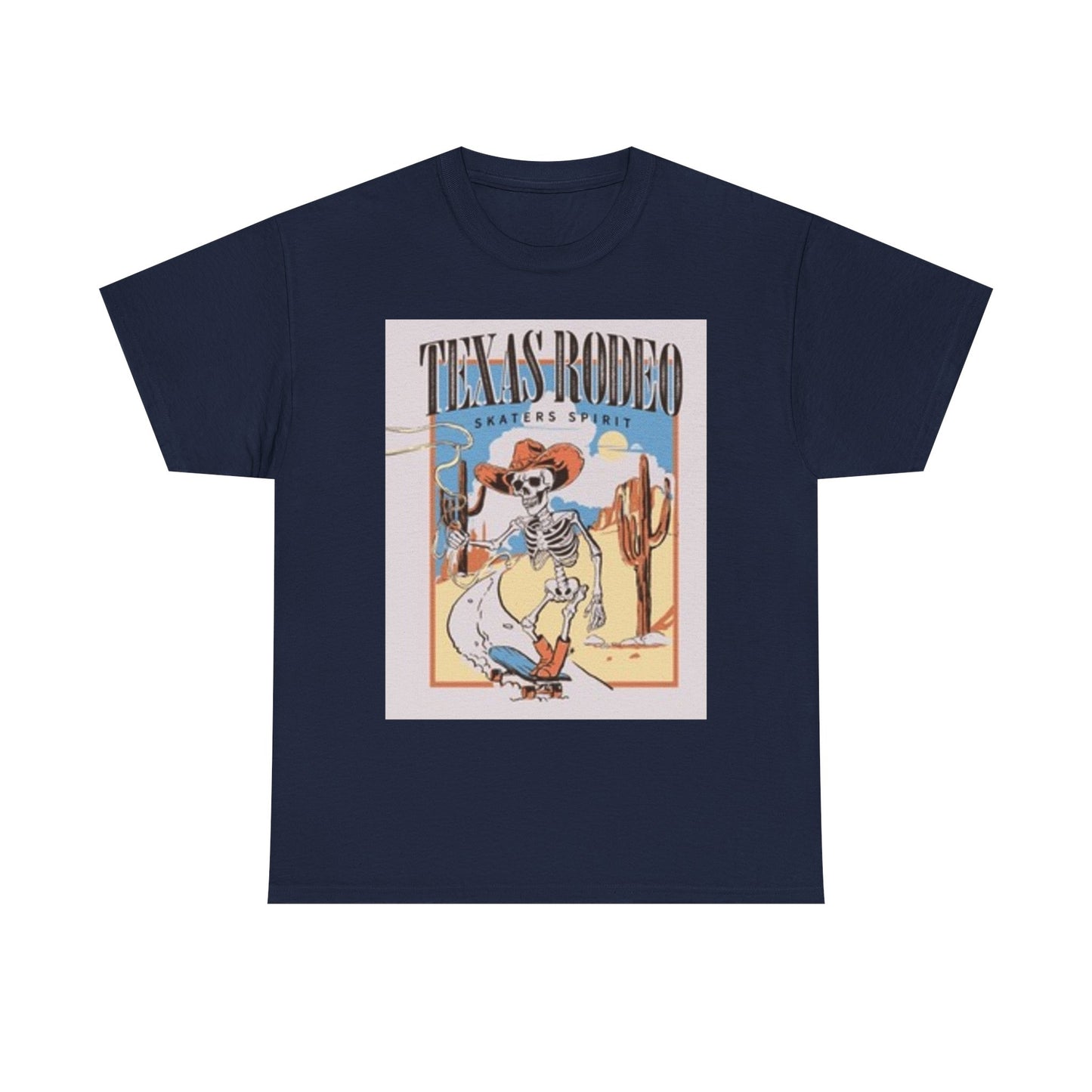 Camiseta unisex de algodón grueso de Texas Rodeo - Diseño de esqueleto