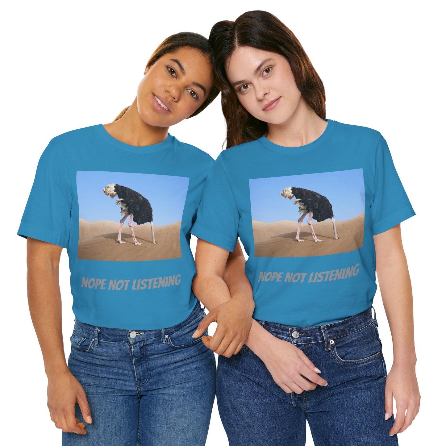 Camiseta avestruz no, no escucho