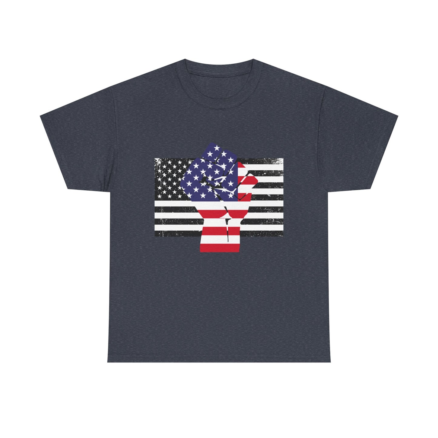 Camiseta unisex patriótica de algodón grueso - Camiseta gráfica "Lucha por América"