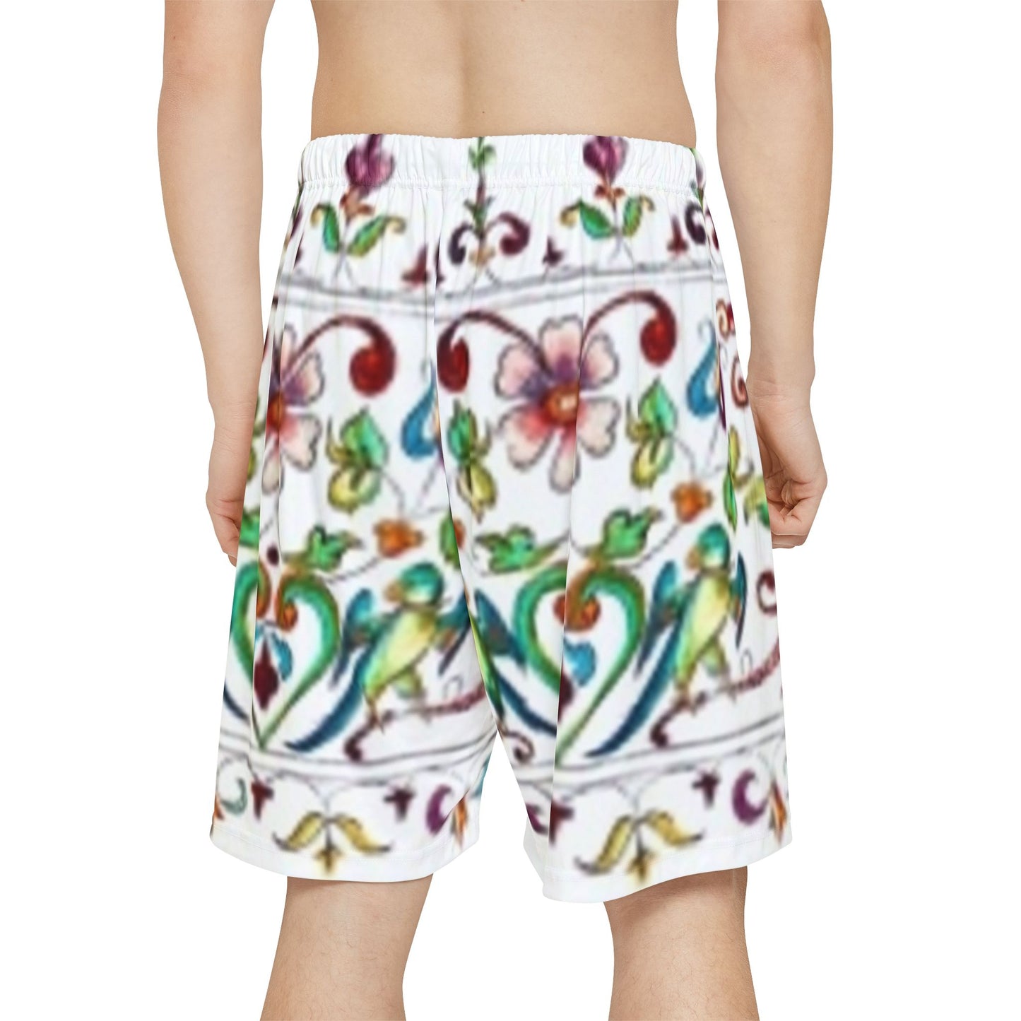 Pantalones cortos deportivos con estampado floral colorido para hombre: ropa deportiva cómoda para el verano