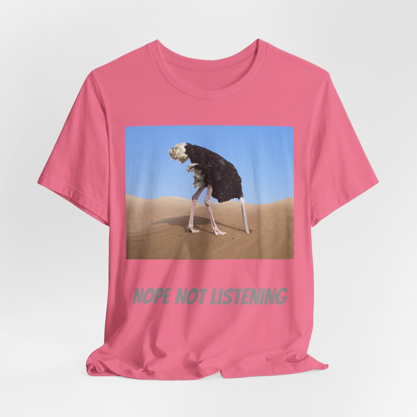Camiseta avestruz no, no escucho