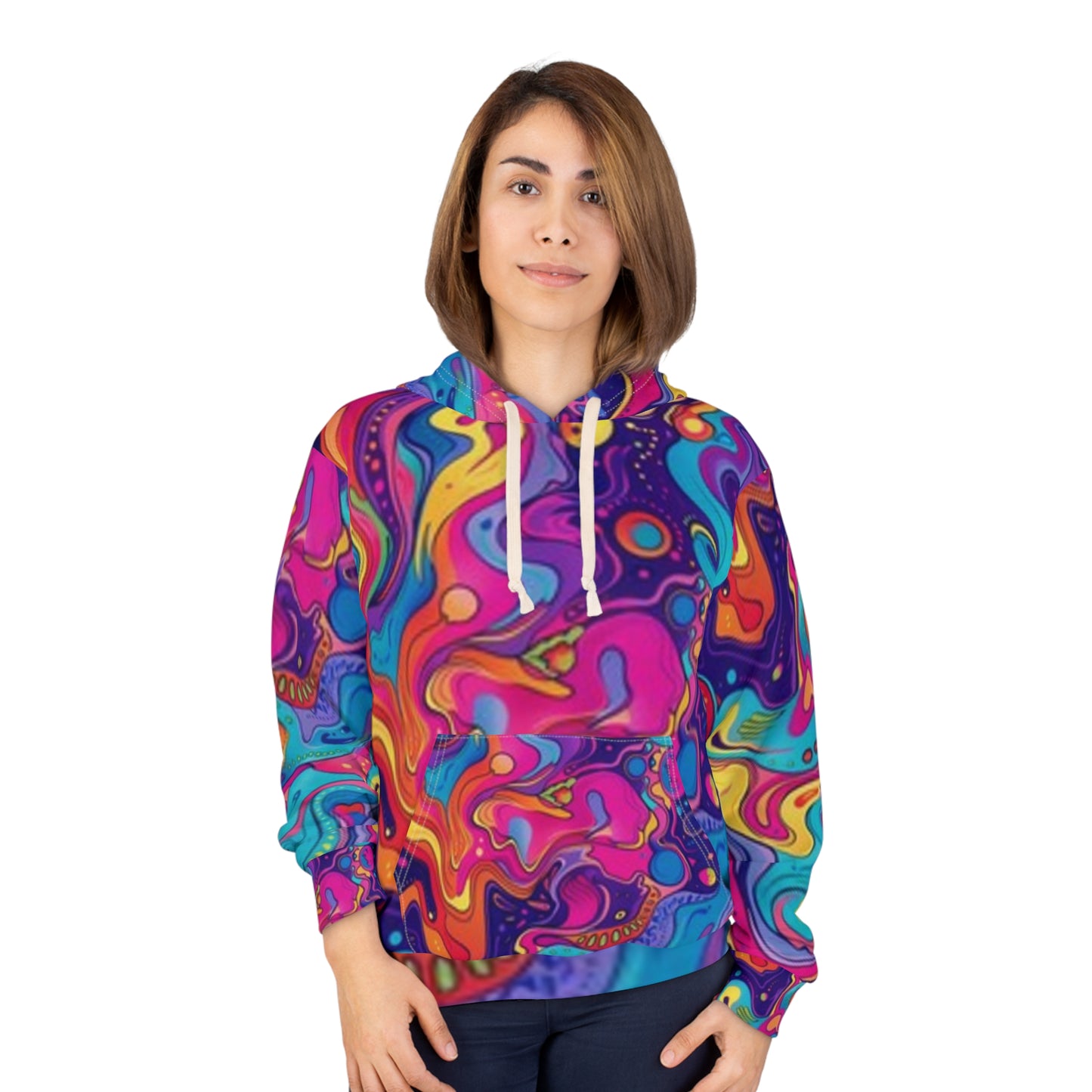 Sudadera unisex con remolino psicodélico: diseño vibrante y colorido para mentes creativas.