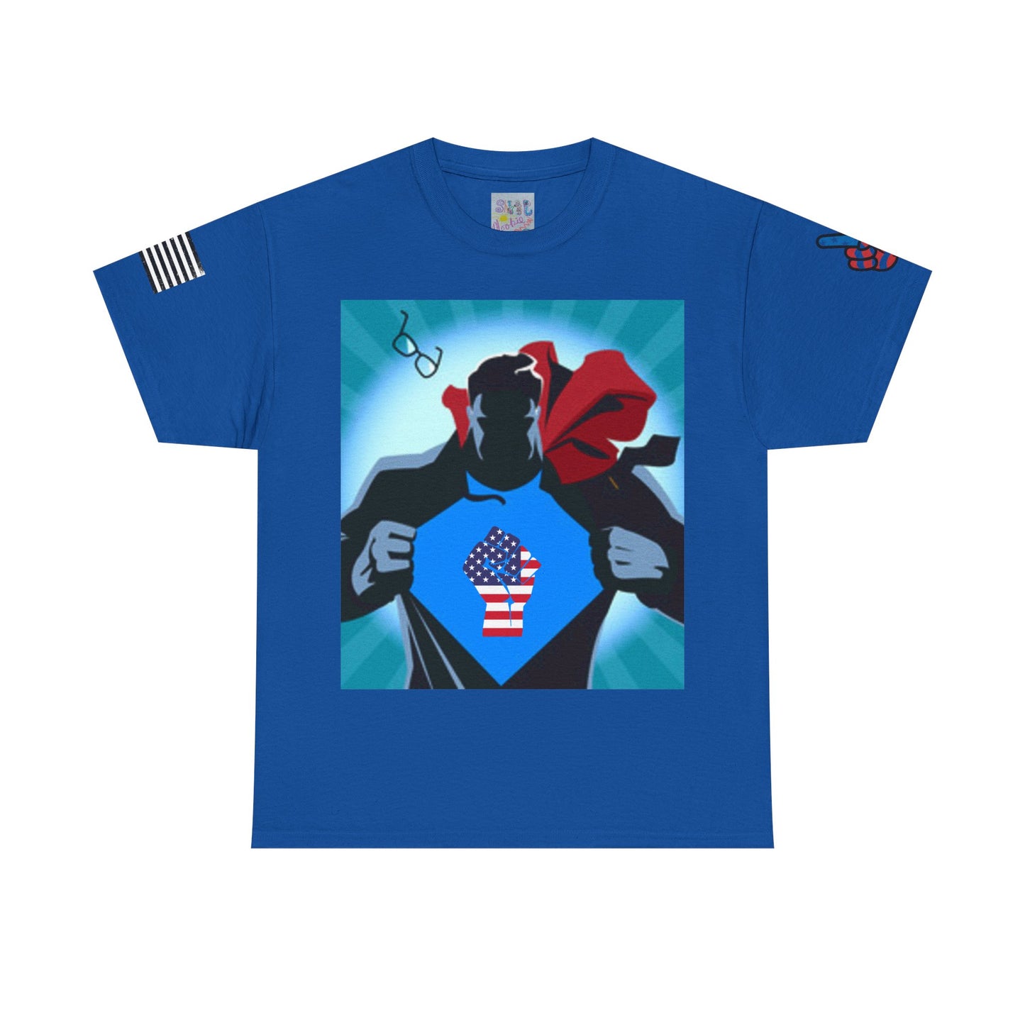 Heroic Man Unisex Heavy Cotton T-shirt, Superhero T-Shirt, Custom Graphic Tee, Fun Gift for Dads, Casual Wear, Birthday Present