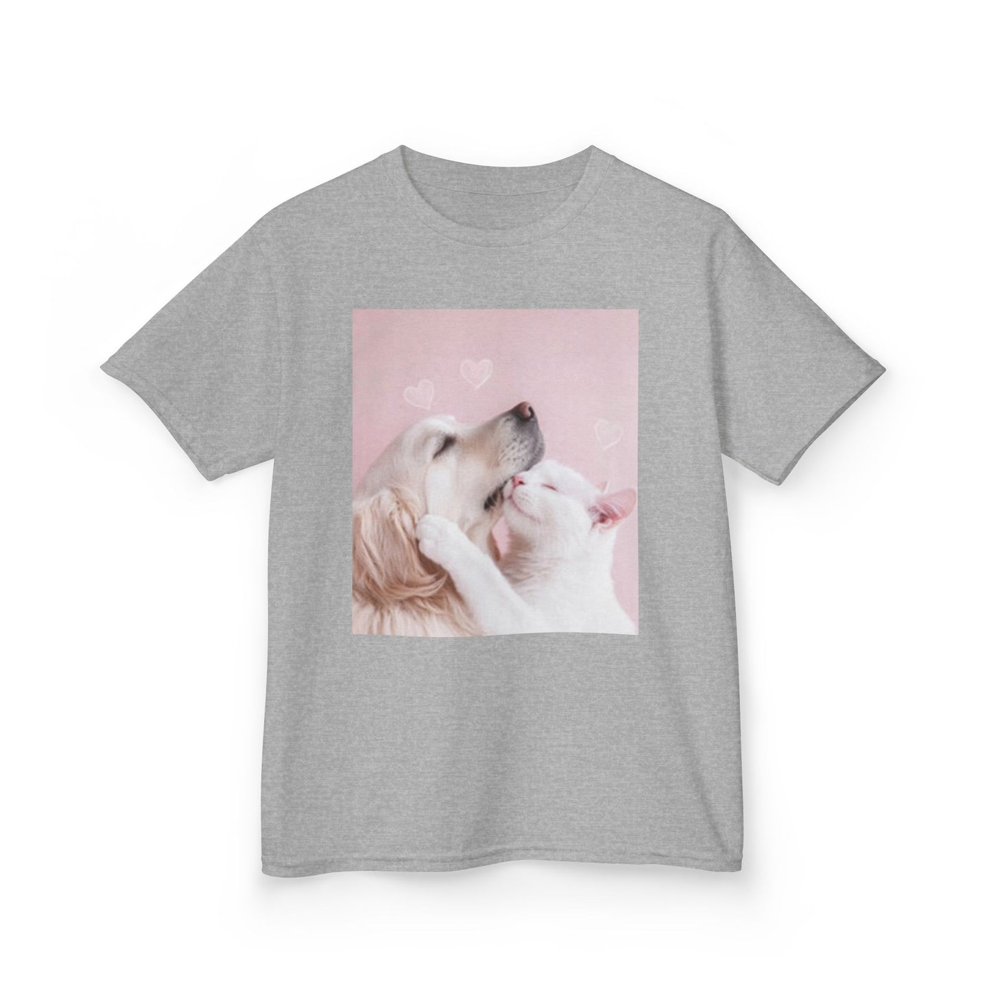 Linda camiseta de algodón grueso para niños con diseño de perro Love: ¡perfecta para San Valentín o para usar todos los días!