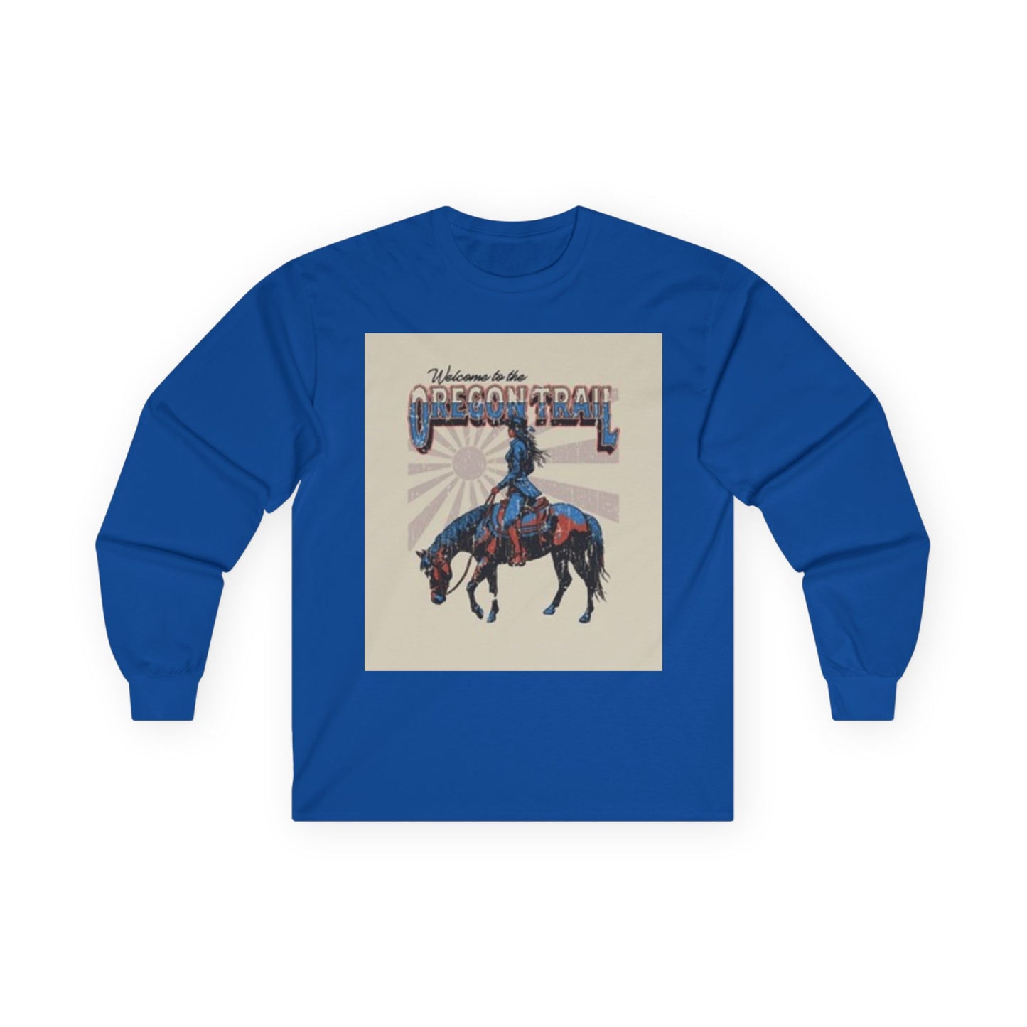 Camiseta de manga larga Oregon Trail - Camisa vintage de aventura del oeste