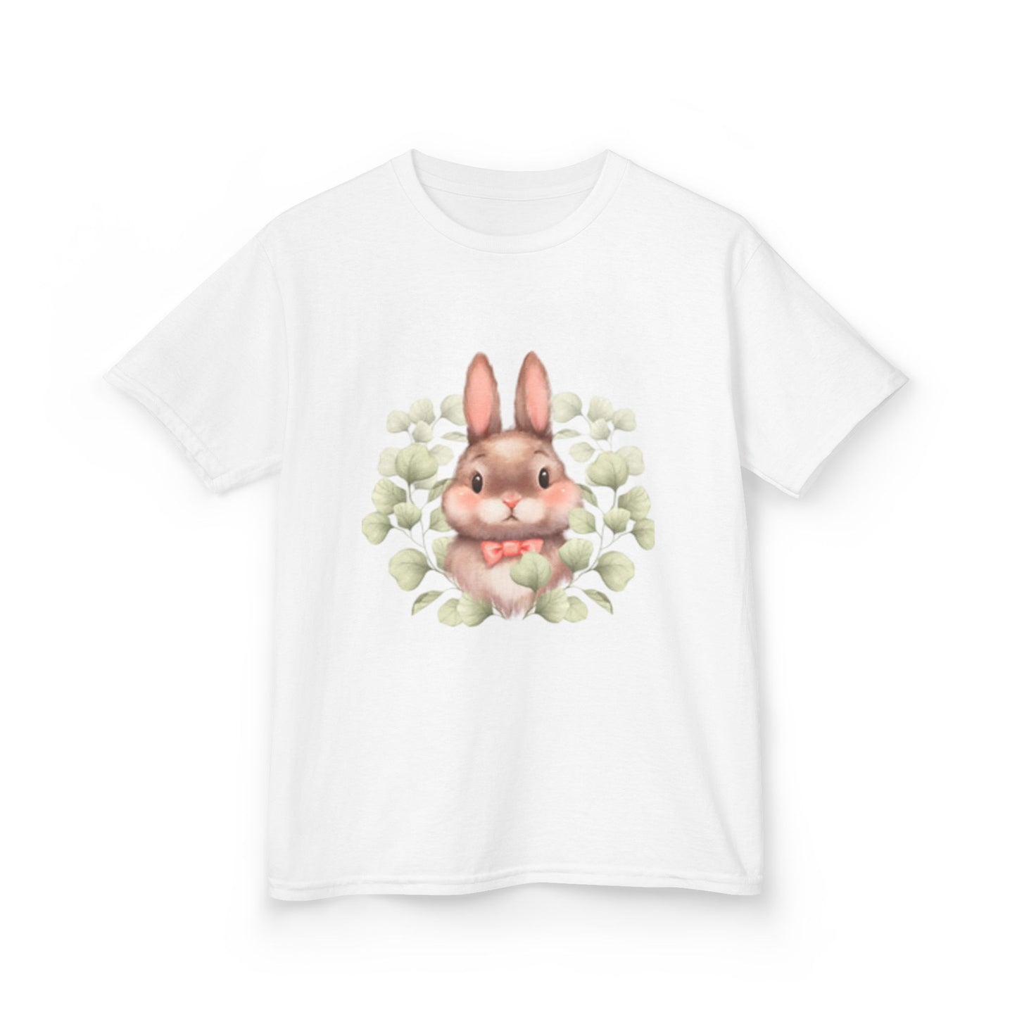Linda camiseta de algodón grueso para niños con conejito: perfecta para celebraciones de primavera