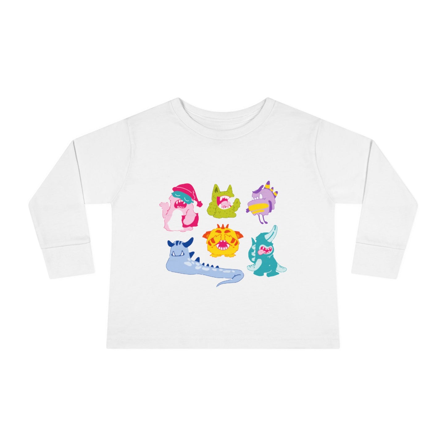 Camiseta de manga larga para niños pequeños con seis extraterrestres de colores