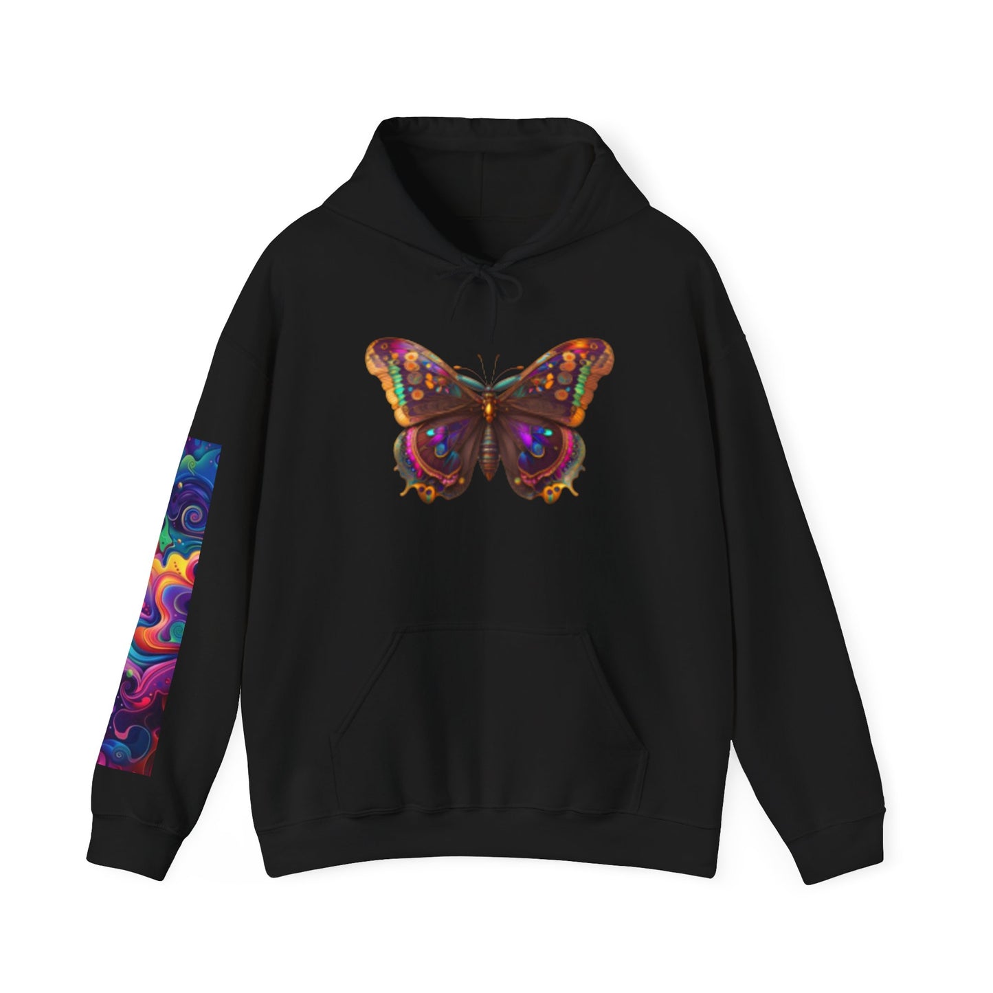 Sudadera con capucha y estampado de mariposas de colores | Sudadera unisex de mezcla pesada™