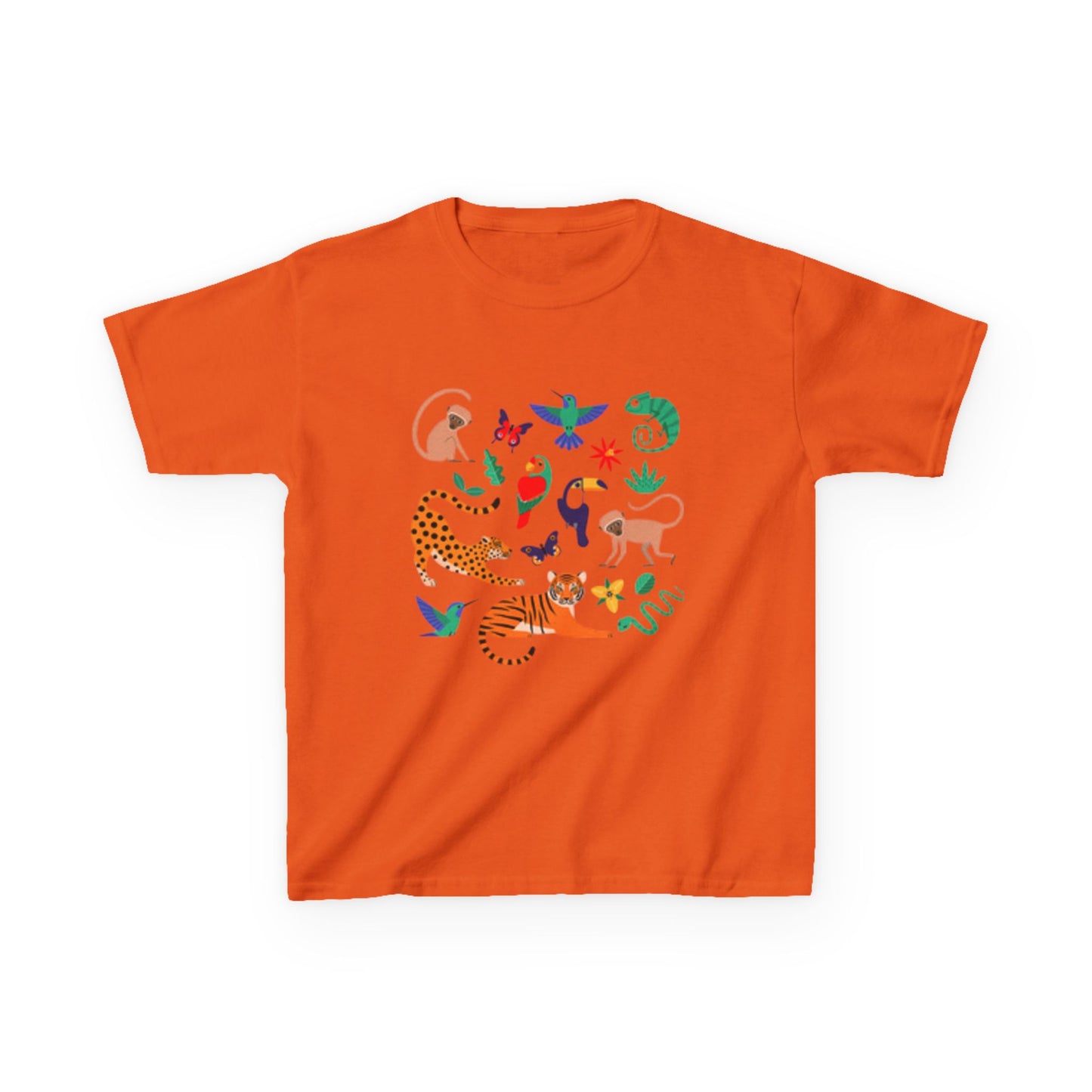 Camiseta infantil de aventura en la jungla: divertida camiseta de algodón con estampado animal