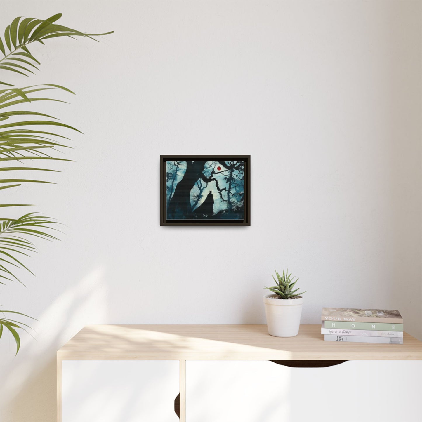 Batman in Forest Wall Art, Framed Matte Canvas, Dark Forest Decor, Gothic Art Print, Unique Home Decor, Perfect Gift for Art Lovers