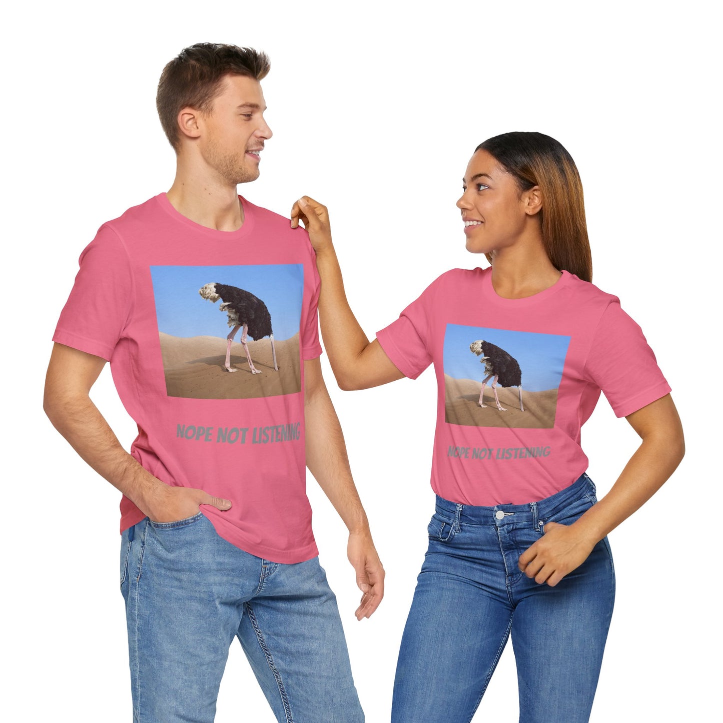 Camiseta avestruz no, no escucho