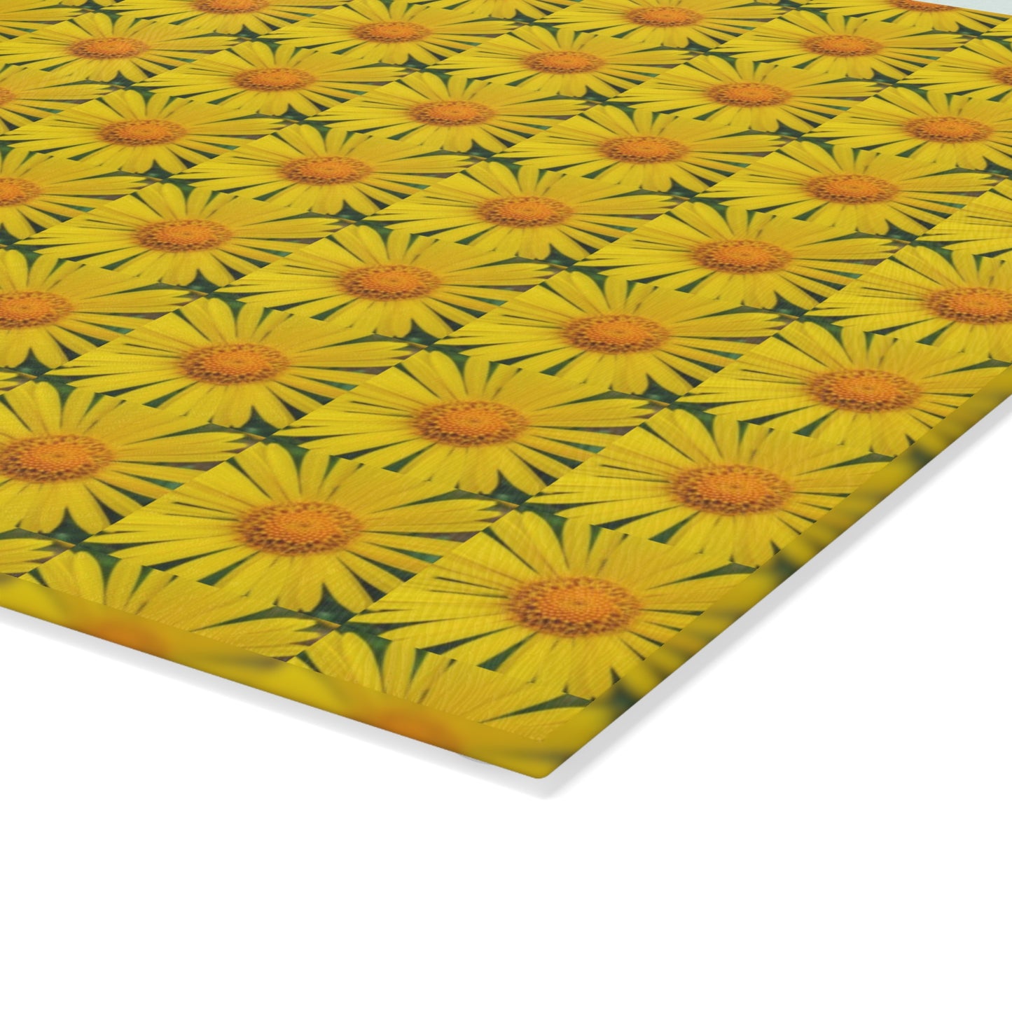 Tabla de cortar de vidrio con diseño de girasol: perfecta para entretener en verano y alegrar tu cocina.