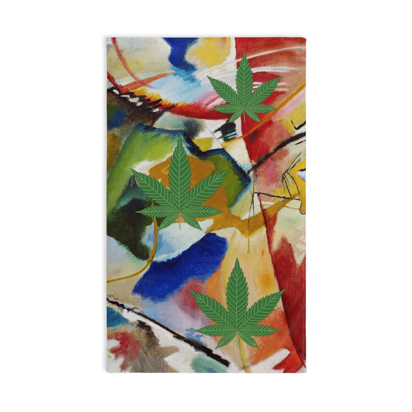 Toalla de mano de 16" x 28" de tamaño, toalla de baño y cara a juego con hojas de marihuana multicolor