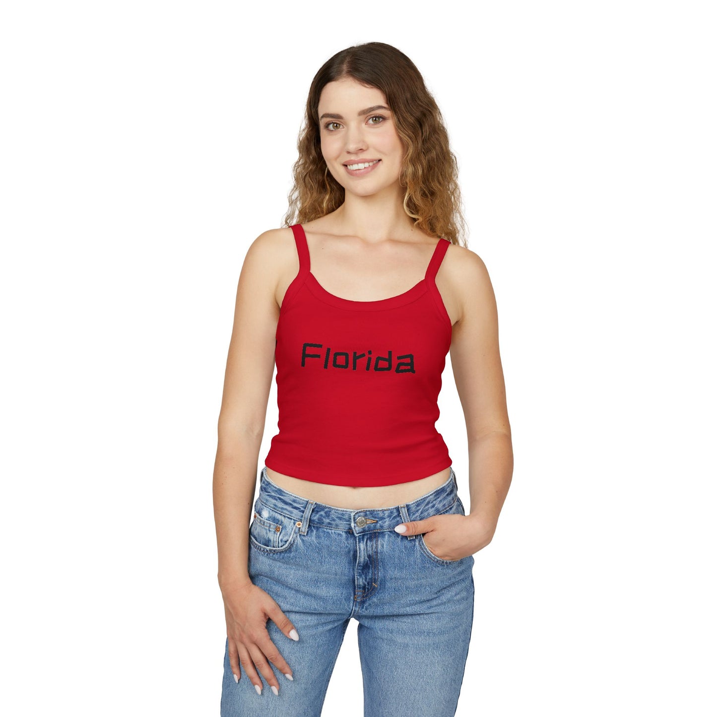 Florida Women's Spaghetti Strap Tank Top, Casual Summer Top, Layering Piece, Beachwear, Gift for Her, Comfortable Everyday Wear