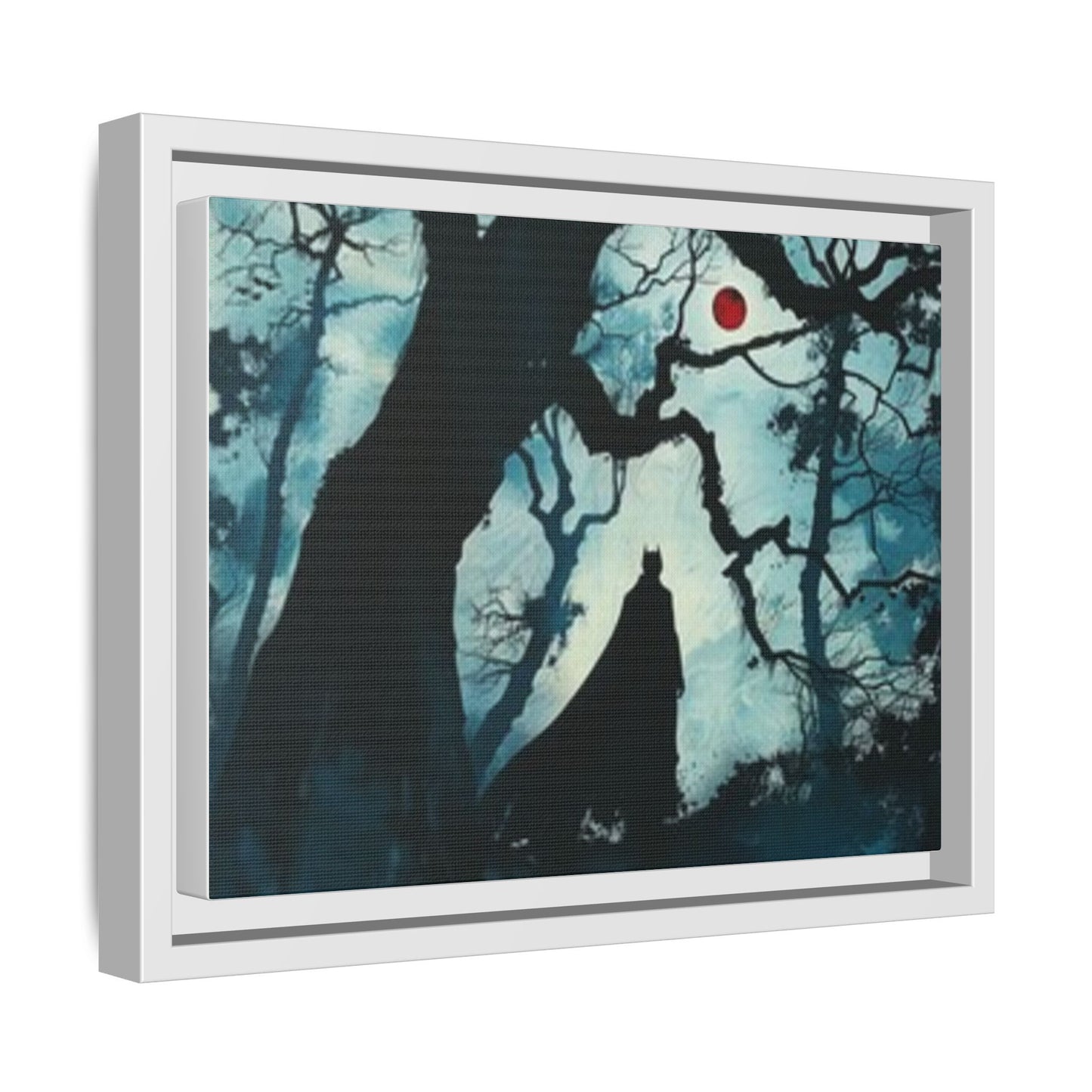 Batman in Forest Wall Art, Framed Matte Canvas, Dark Forest Decor, Gothic Art Print, Unique Home Decor, Perfect Gift for Art Lovers