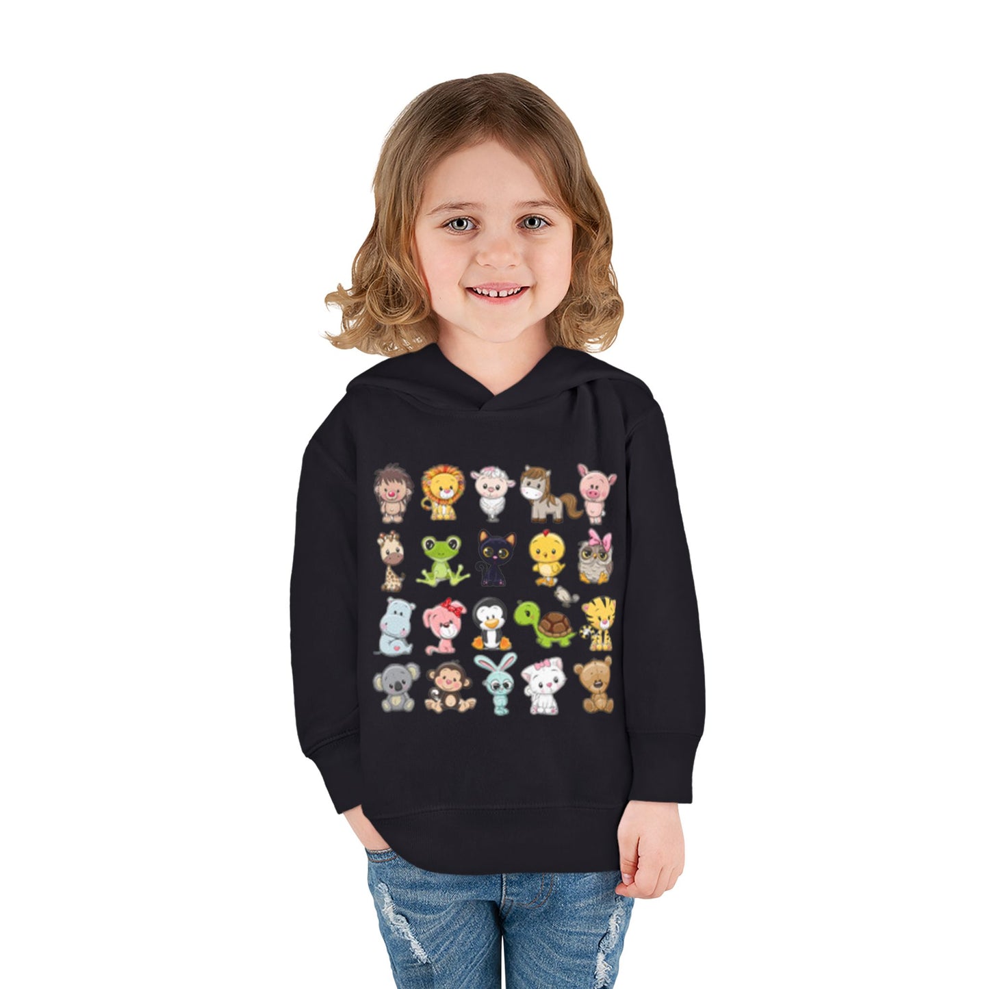 Sudadera con capucha de polar con estampado animal adorable para niños pequeños | Sudadera infantil bonita