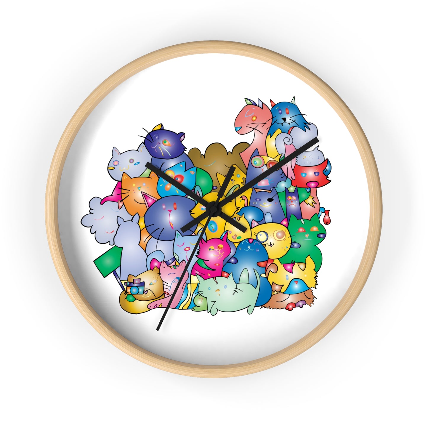 Reloj de pared Gatos coloridos