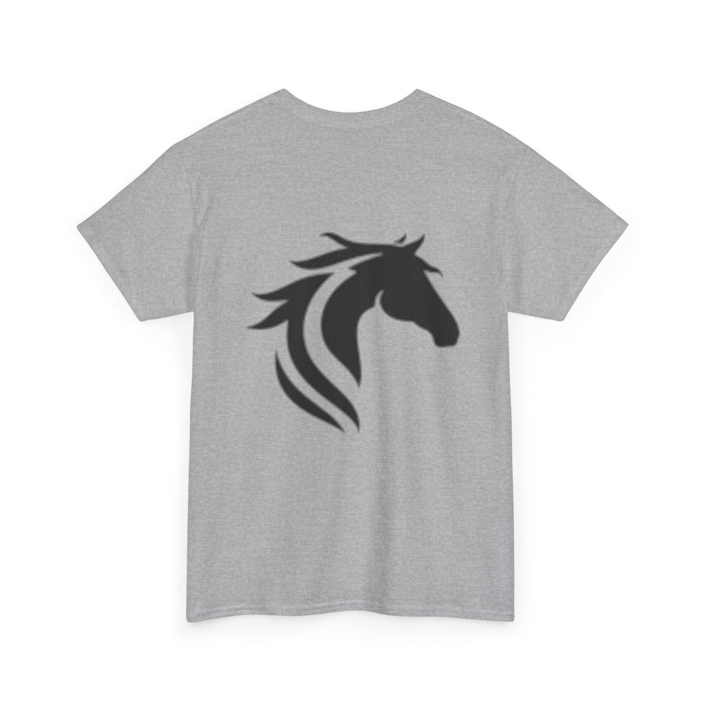 Camiseta unisex de algodón grueso con caballos al galope: ideal para amantes de la equitación.