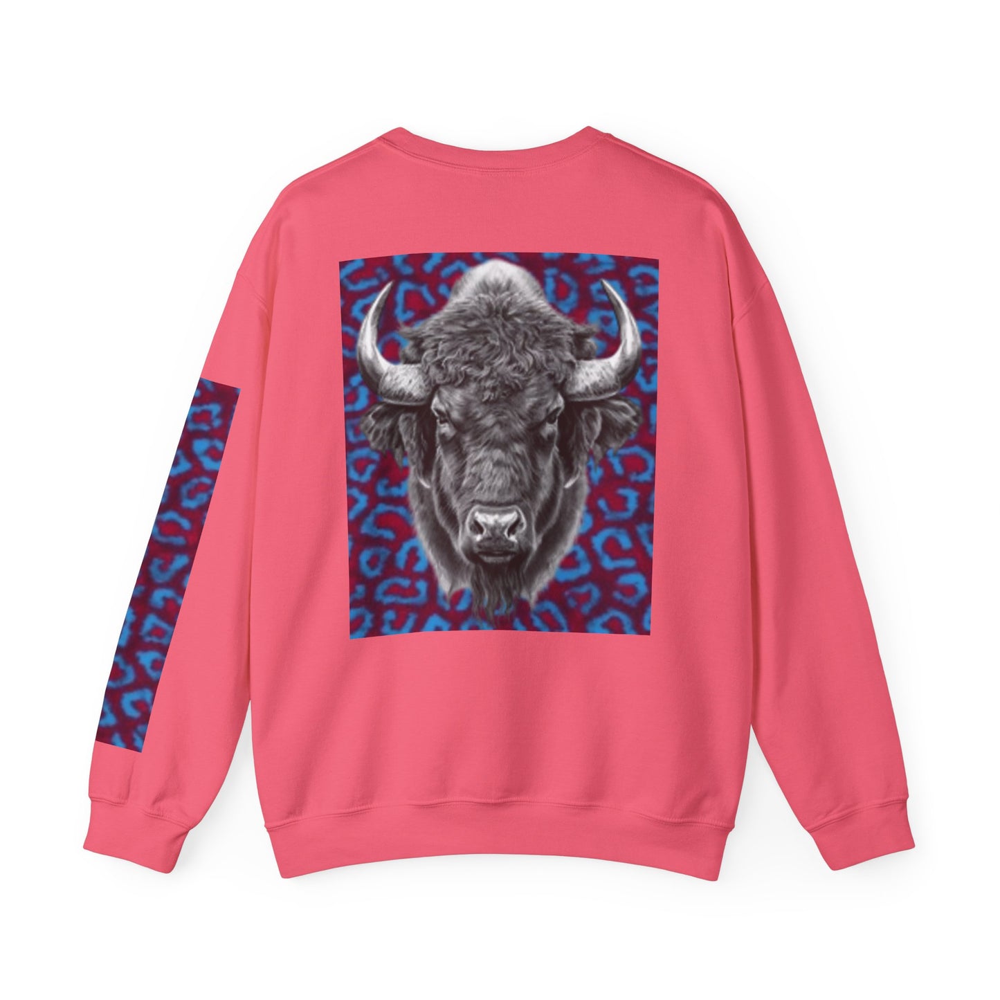 Sudadera unisex de cuello redondo con diseño de búfalo llamativo: perfecta para amantes de la naturaleza