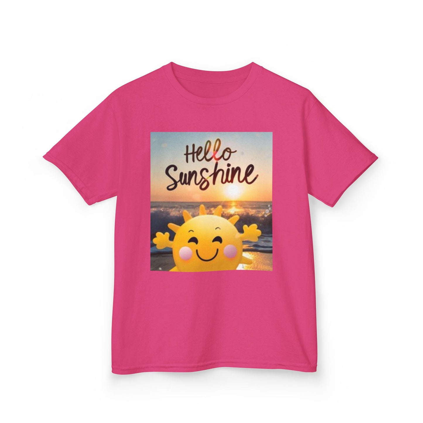 Camiseta infantil "Hello Sunshine" con corazones de colores: ropa de verano divertida y divertida