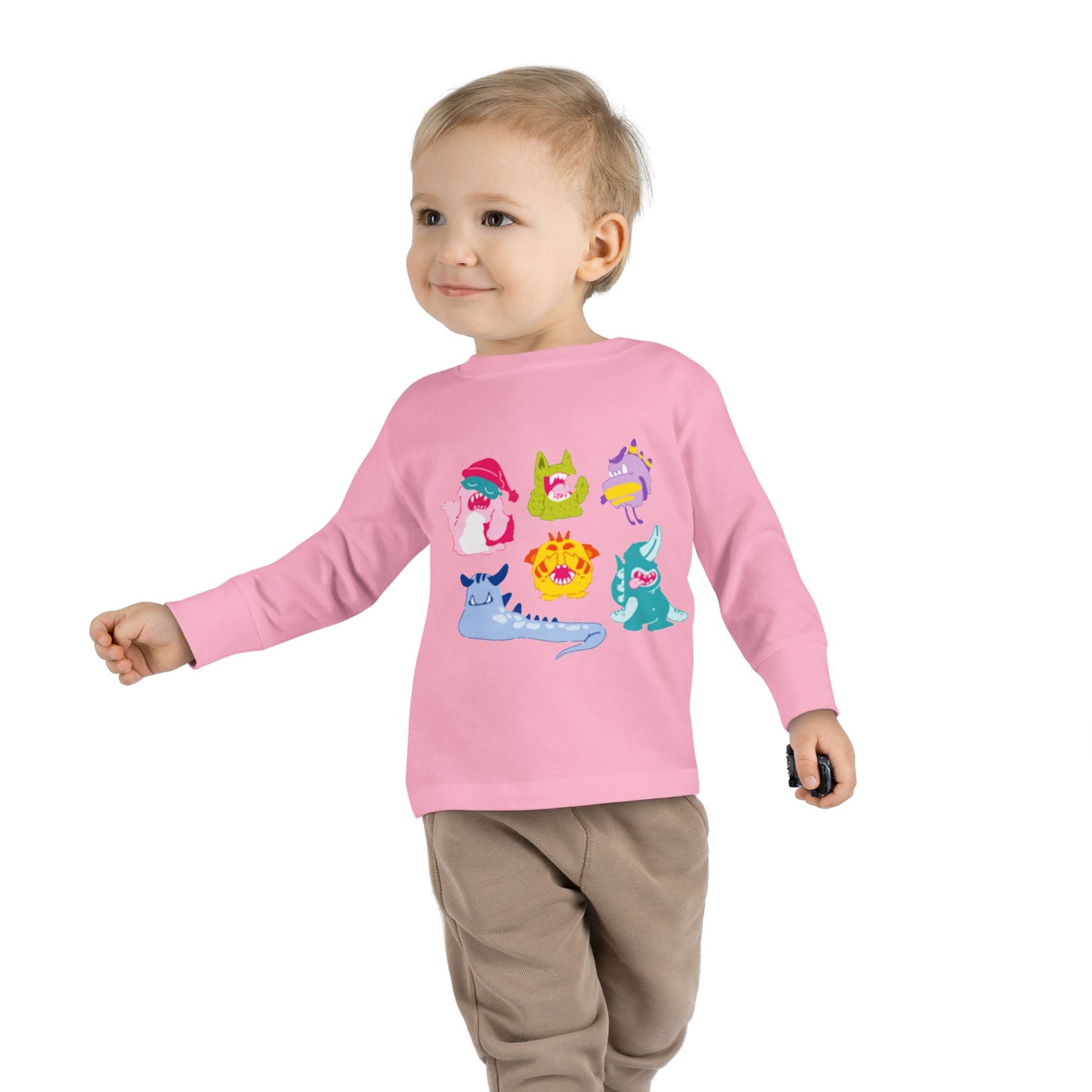 Camiseta de manga larga para niños pequeños con seis extraterrestres de colores