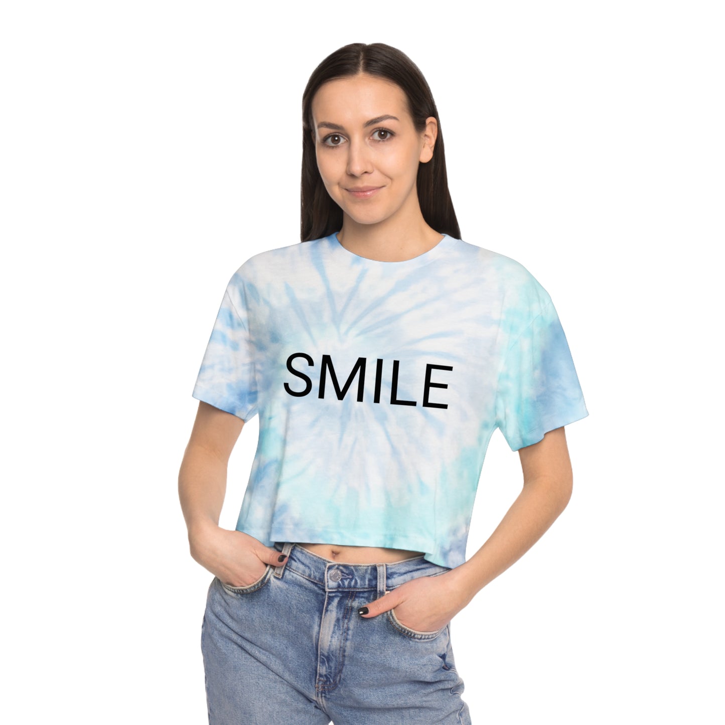 Camiseta corta tie-dye para mujer SMILE