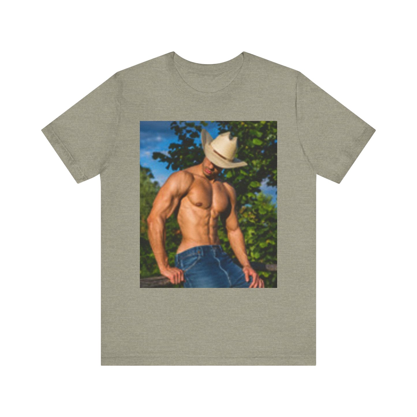 Guapo vaquero con músculos camiseta de mujer ¡ME ENCANTA, ME ENCANTA, ME ENCANTA!