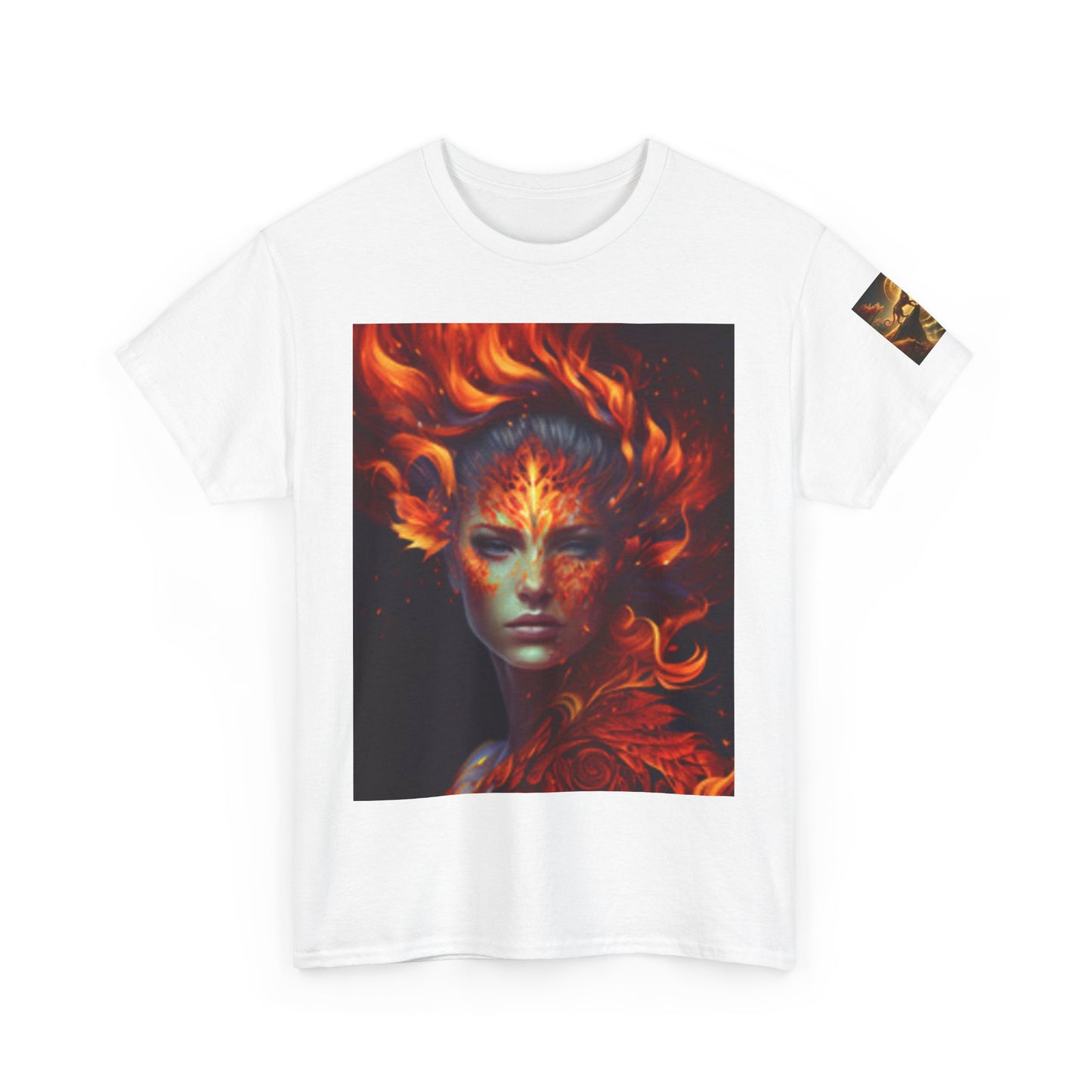 Camiseta unisex de algodón grueso: arte fantástico y ardiente para almas creativas