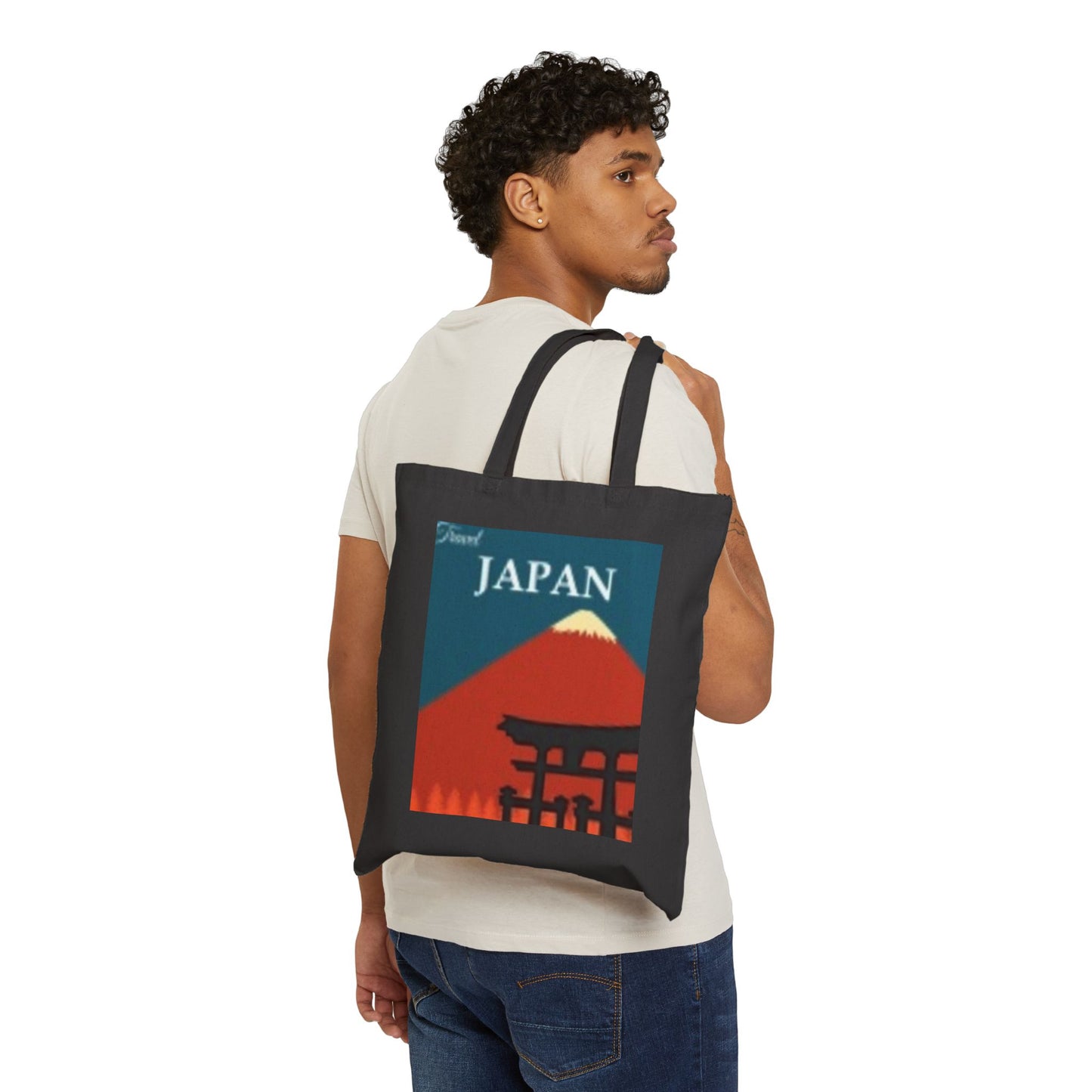 Bolsa de lona de algodón artística - Diseños vibrantes de dragón y Japón